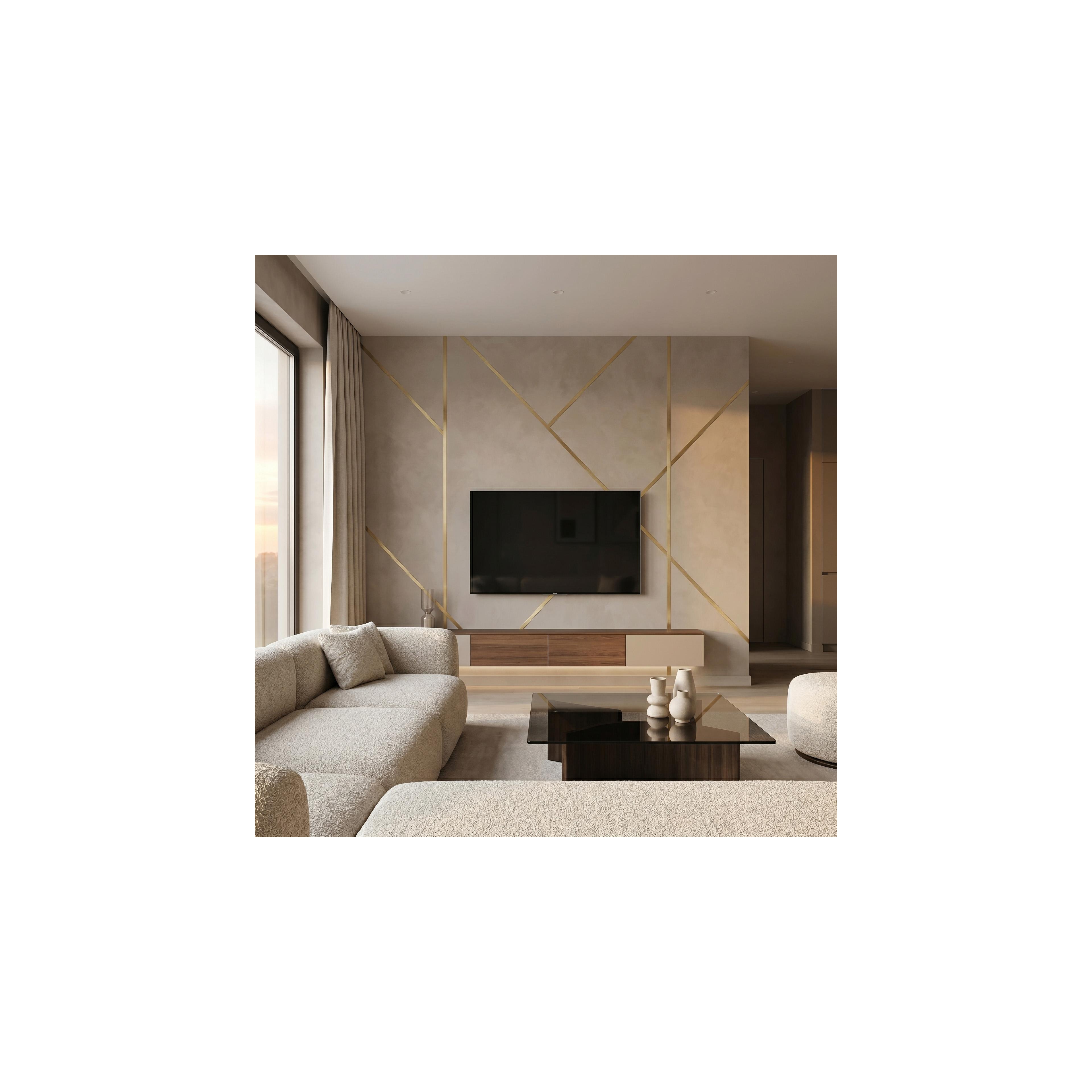 Bandă decorativă autoadezivă Rea P14454CA 3,8cm Brush Gold