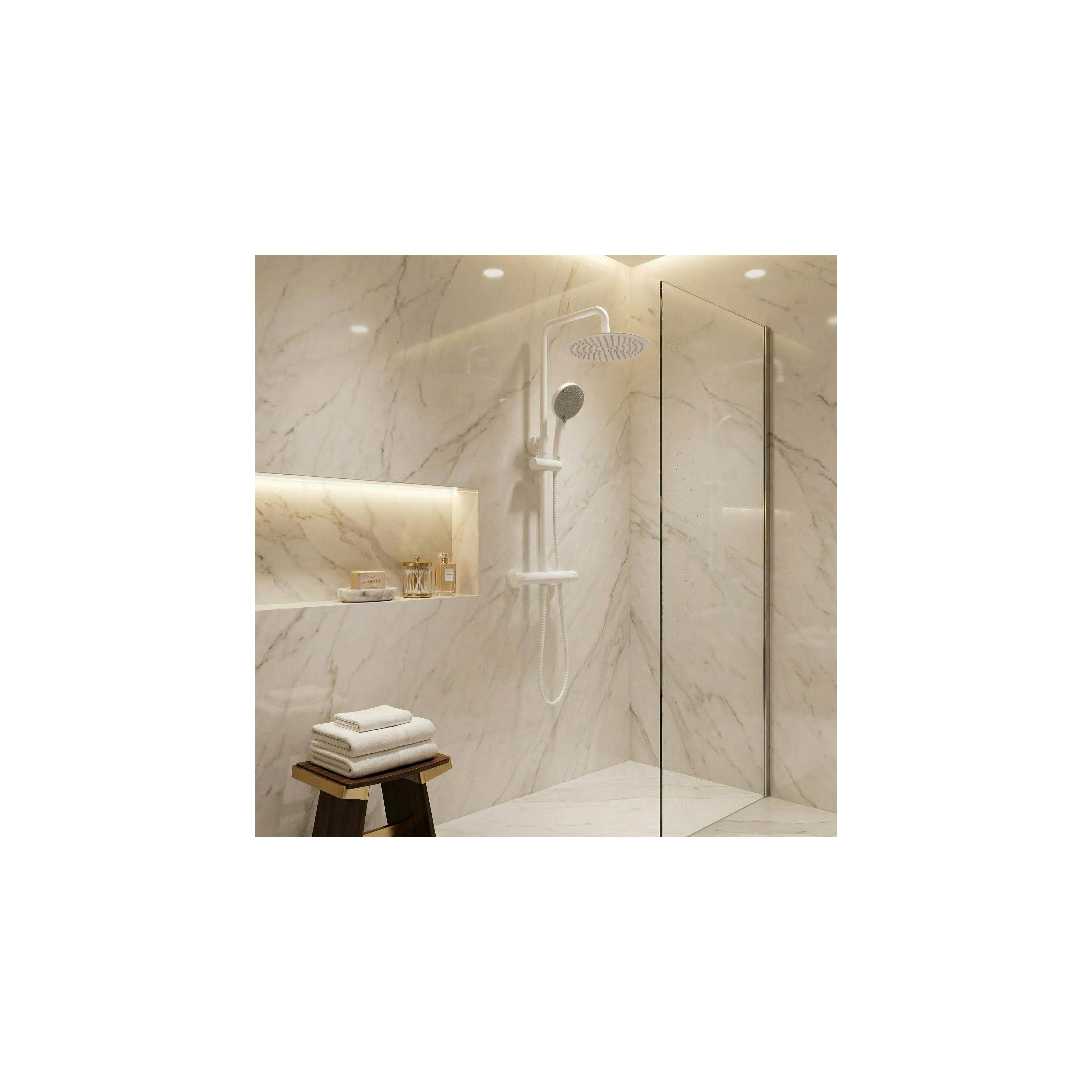 Shower set without spout with thermostat Rea Lungo White