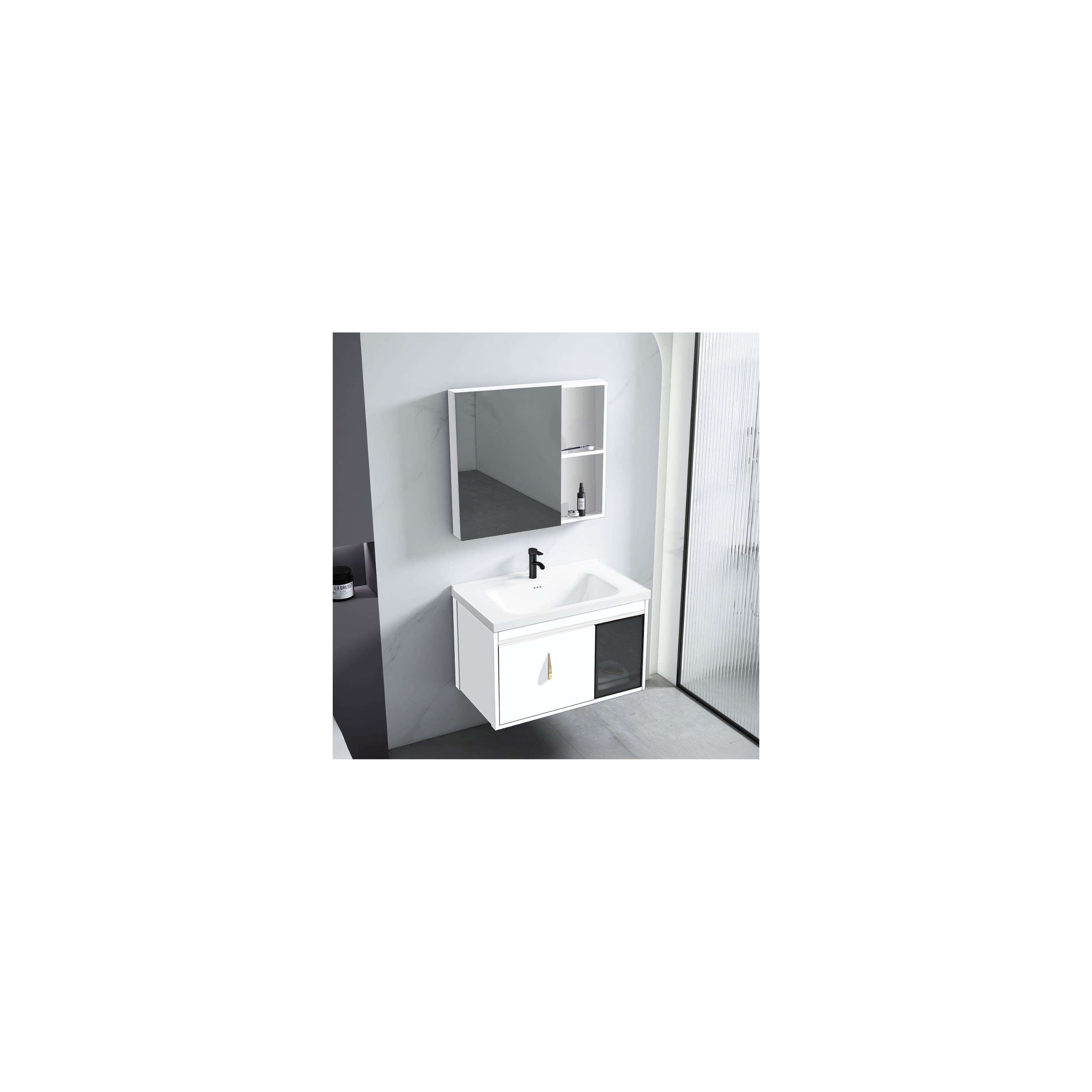 Ensemble de meubles de salle de bain Paris 60cm White meuble avec lavabo + miroir + étagère