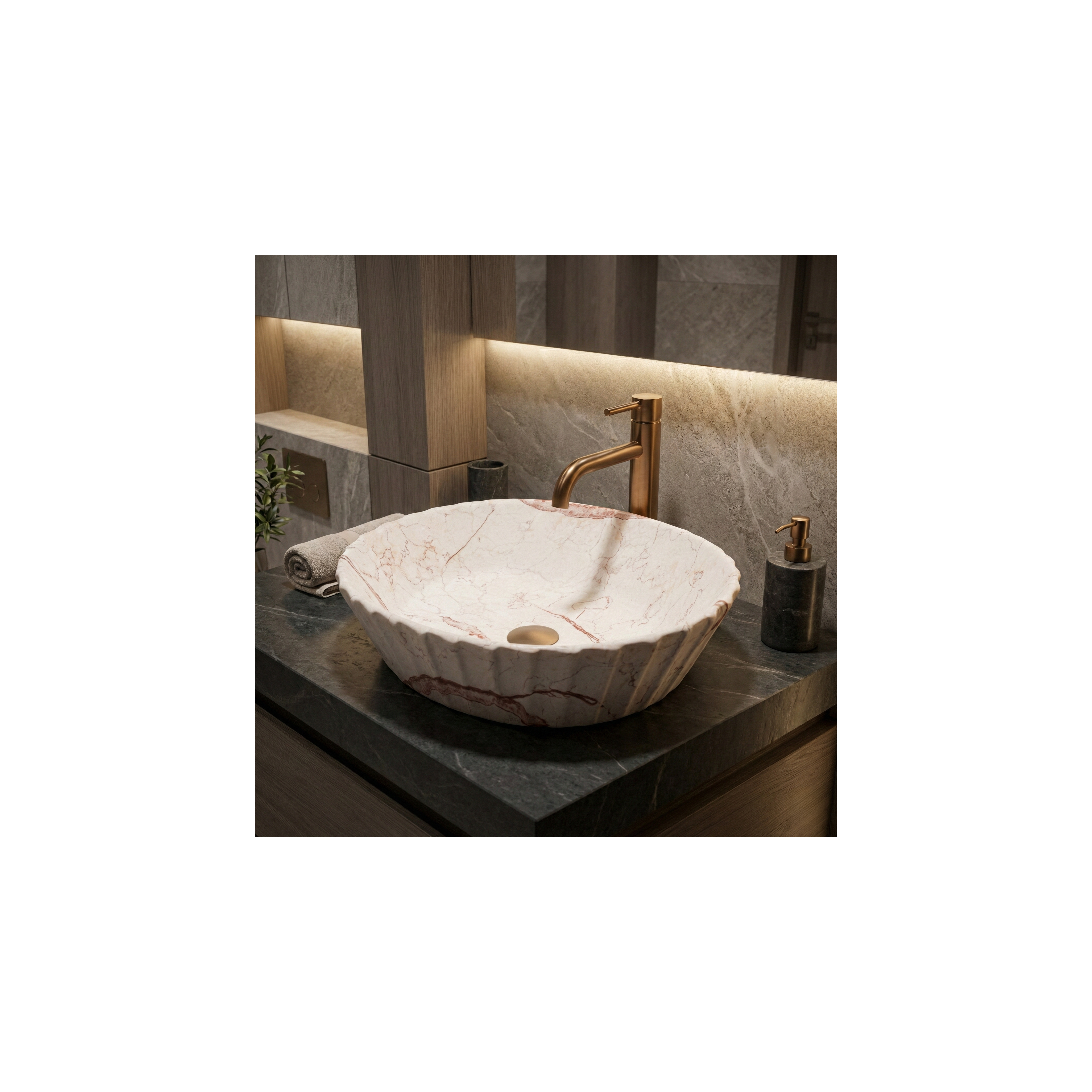 Νιπτήρας Rea Samanta Zen 49.5 x 38 x 13.5  εκ.