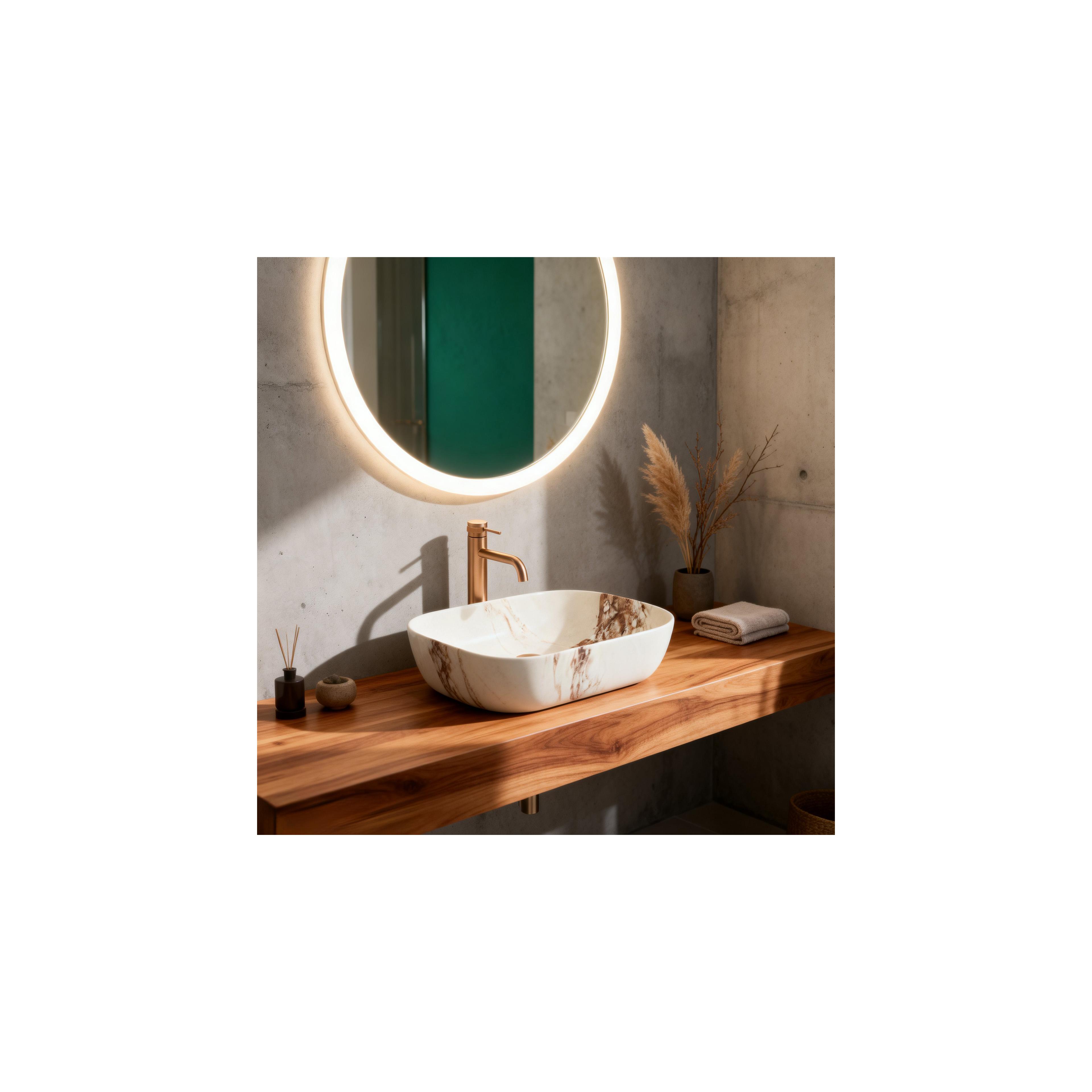 Countertop washbasin Rea Belinda Marrone Matt