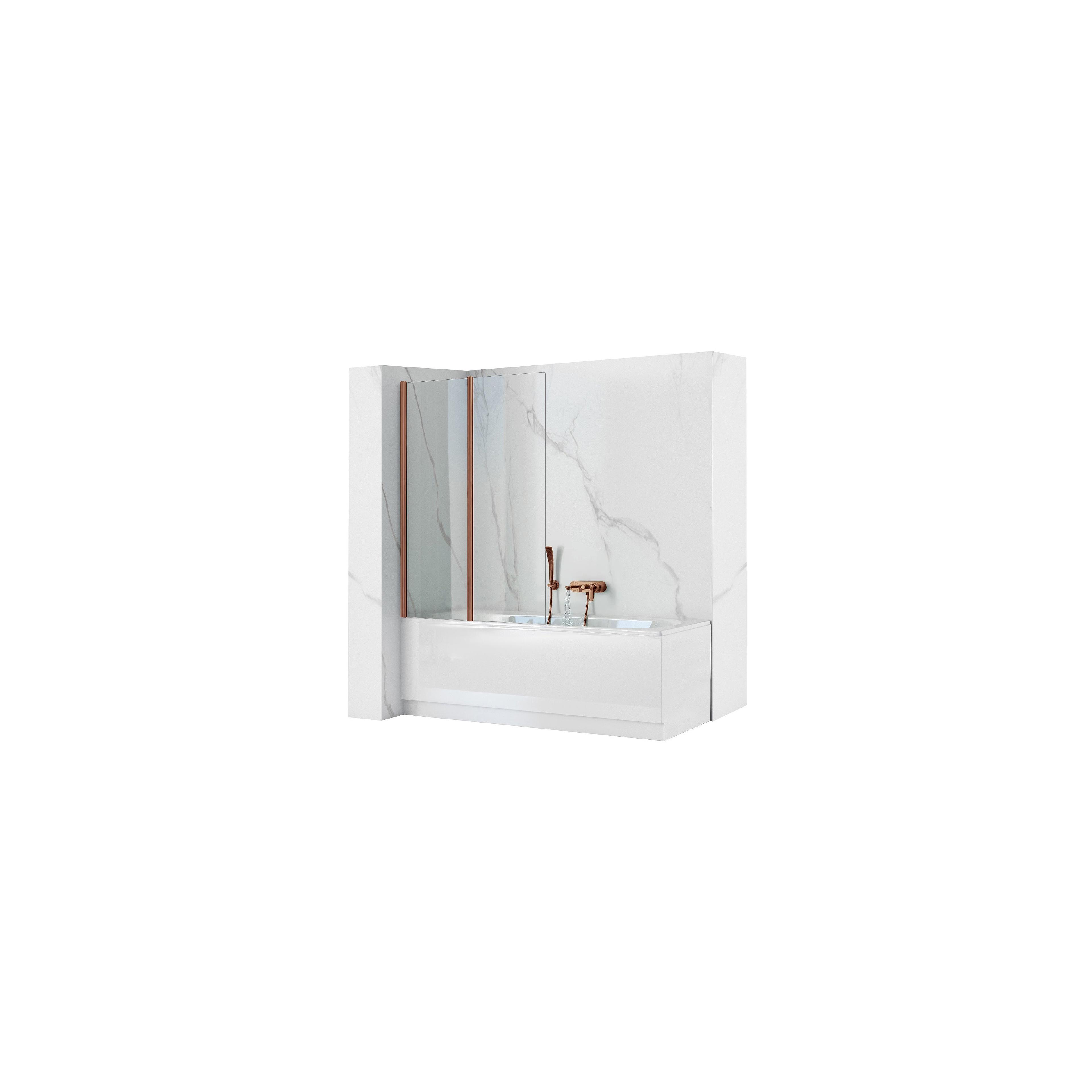 Pare-baignoire pliant Rea Agat-2 80 Brush Copper