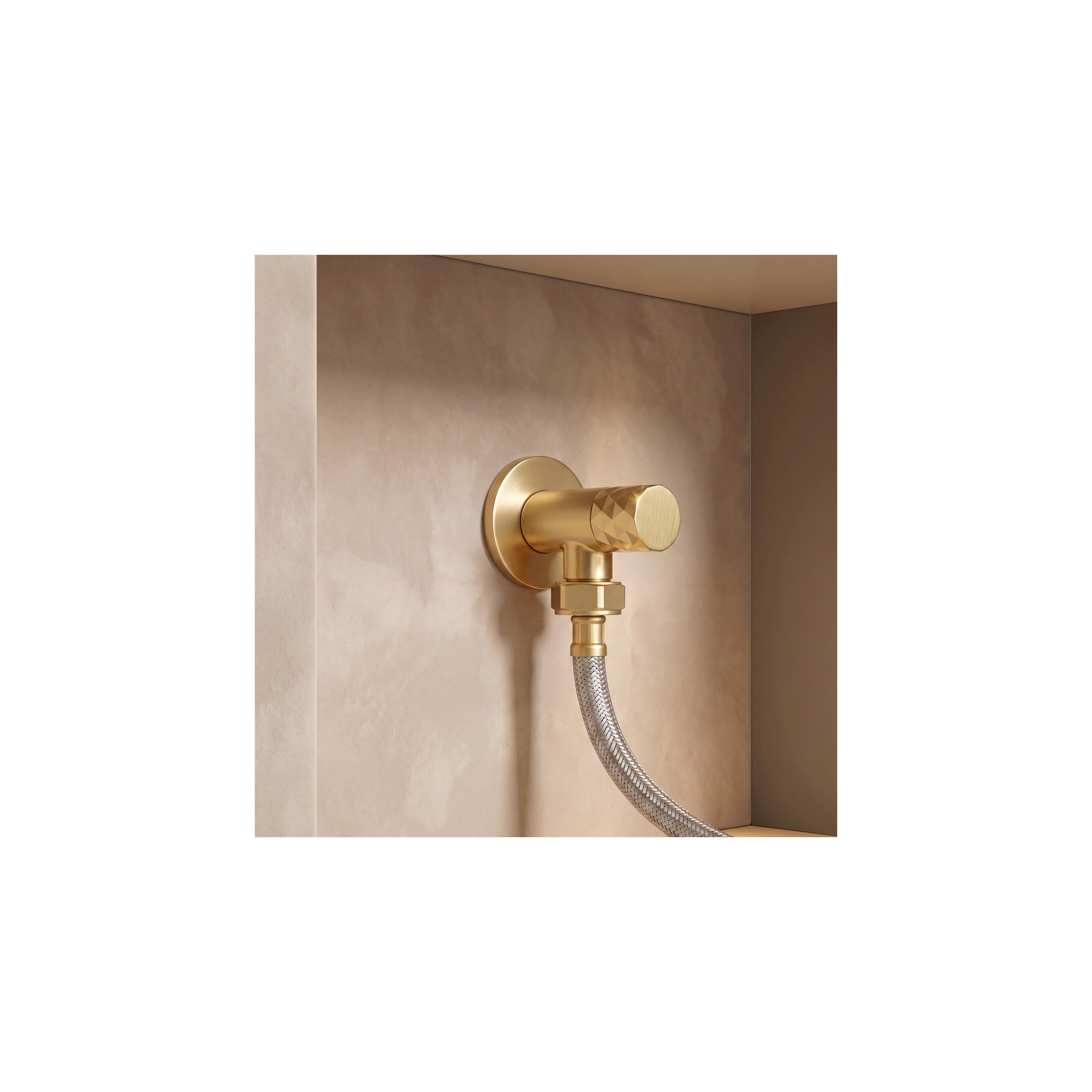 Ugaoni ventil Diamond 03 1/2" x 3/4" Brush Gold