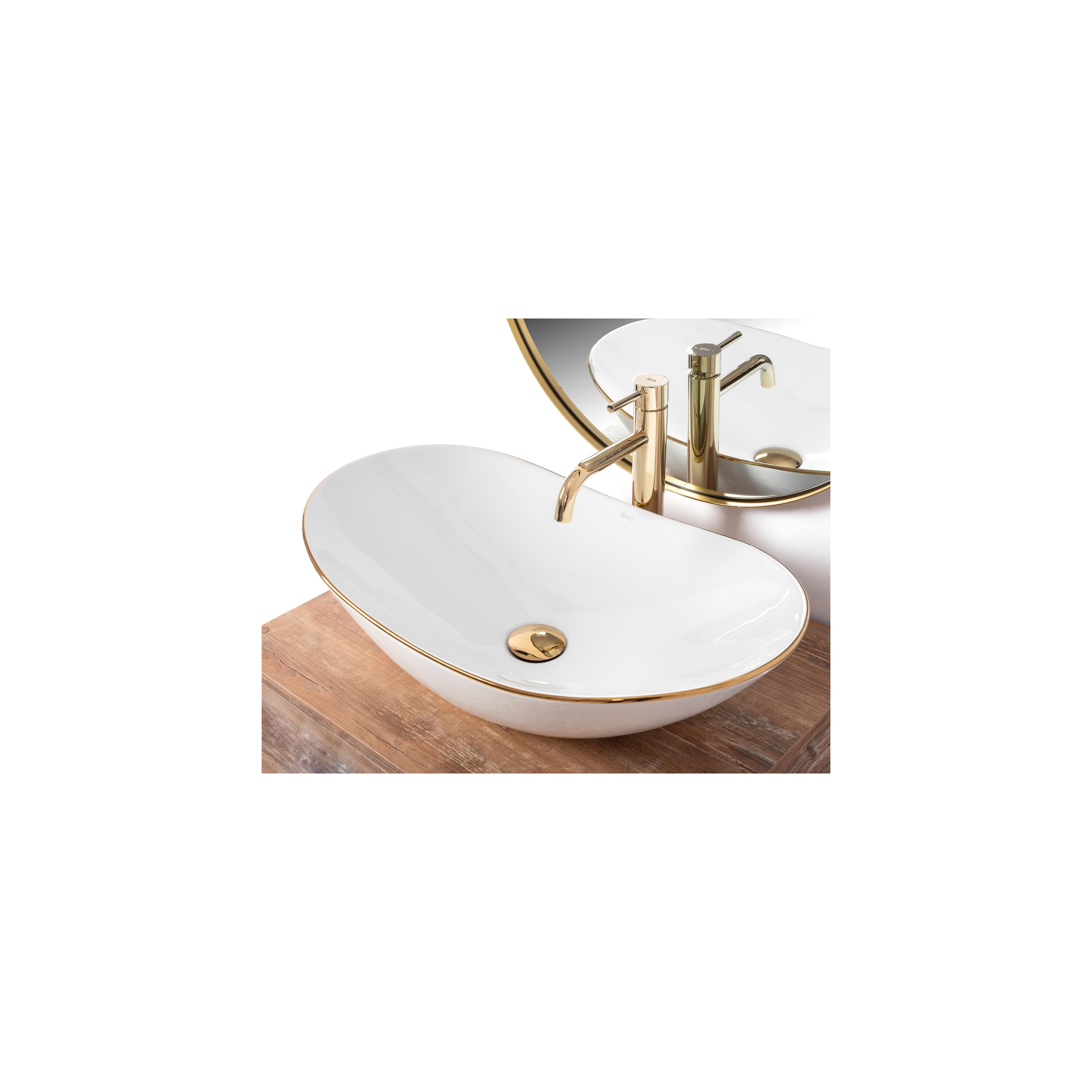 Countertop washbasin Rea Royal Gold Edge