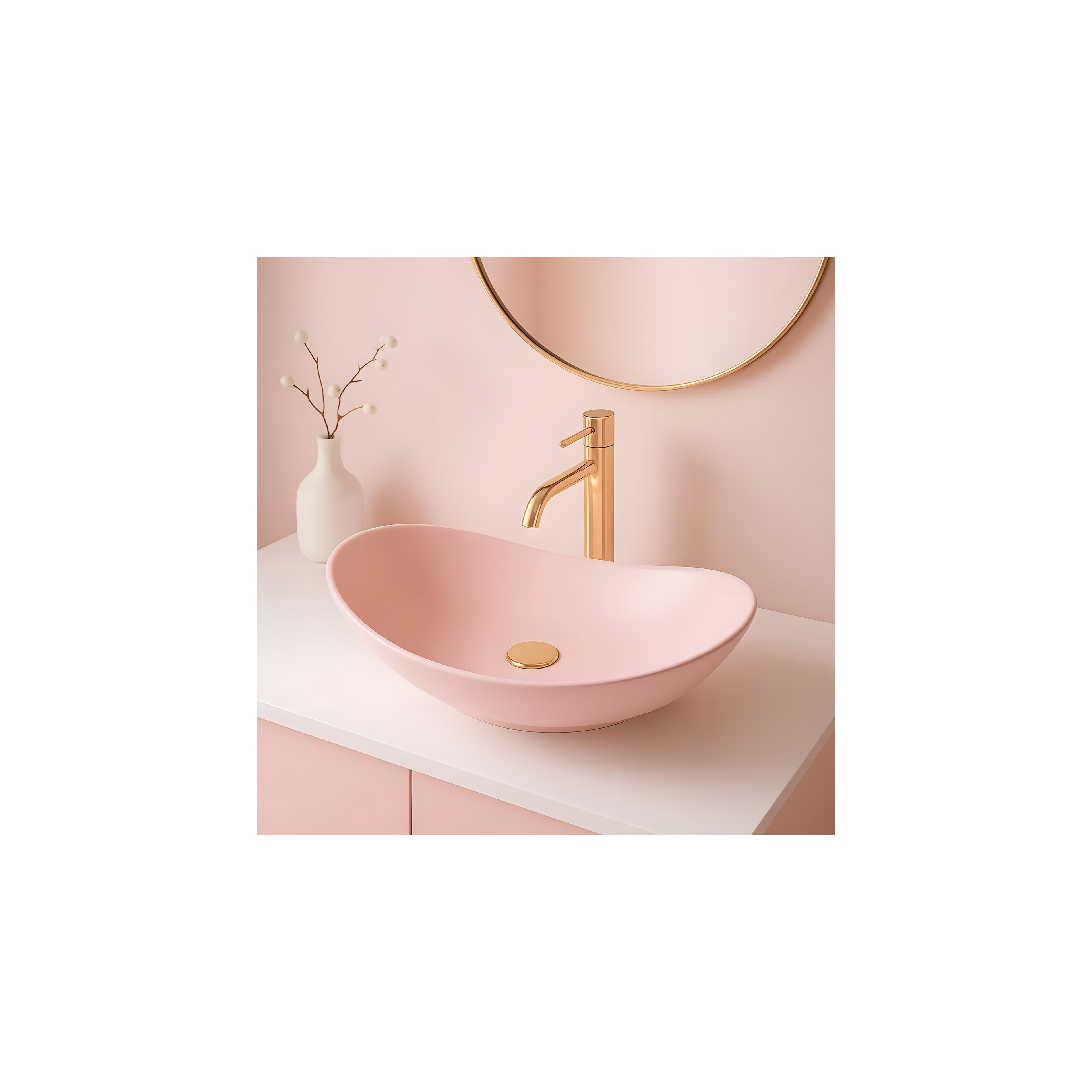 Umywalka nablatowa Rea Royal Powder Pink Matt