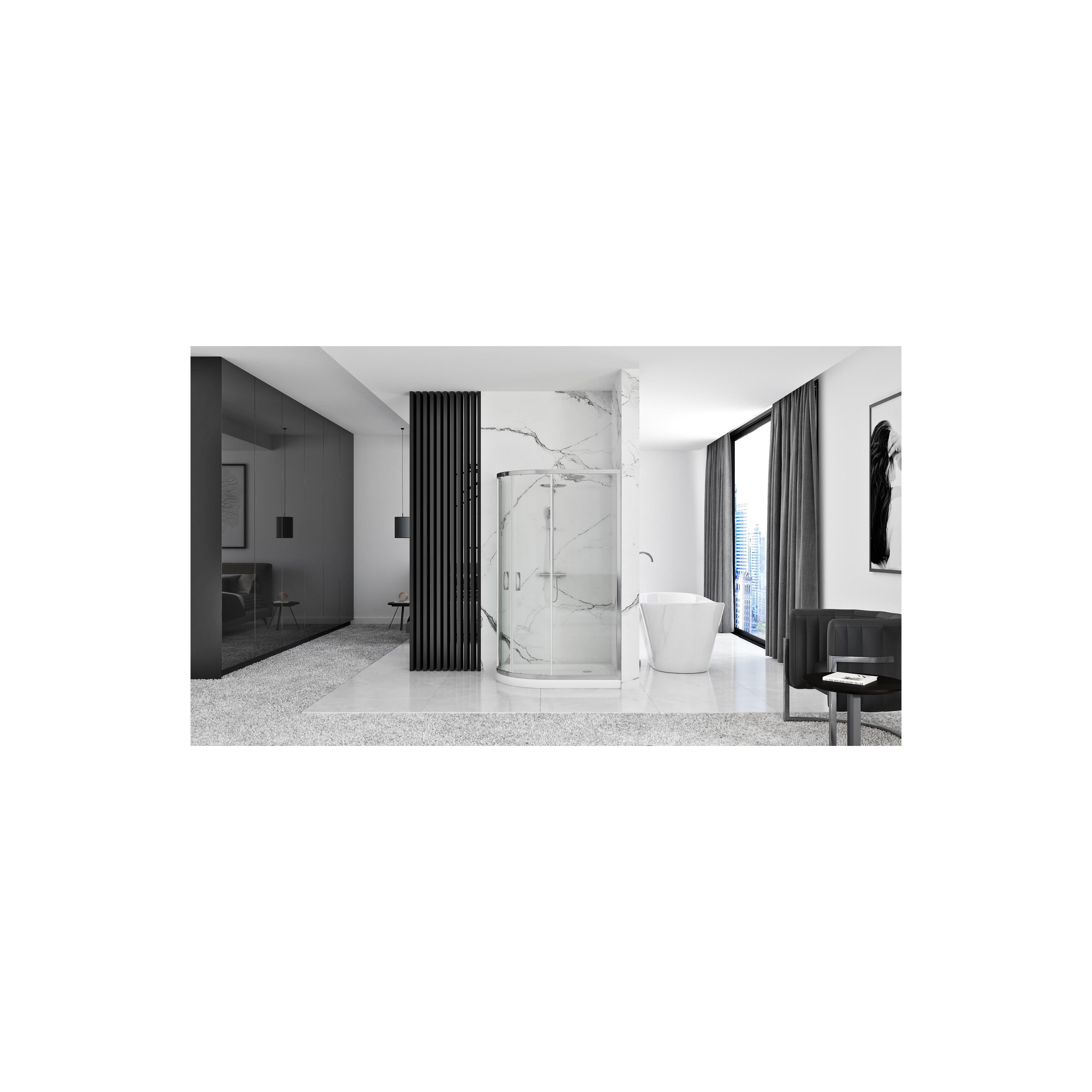 Cabina dus REA Look Chrome 80x100 + Cada de duș Look White