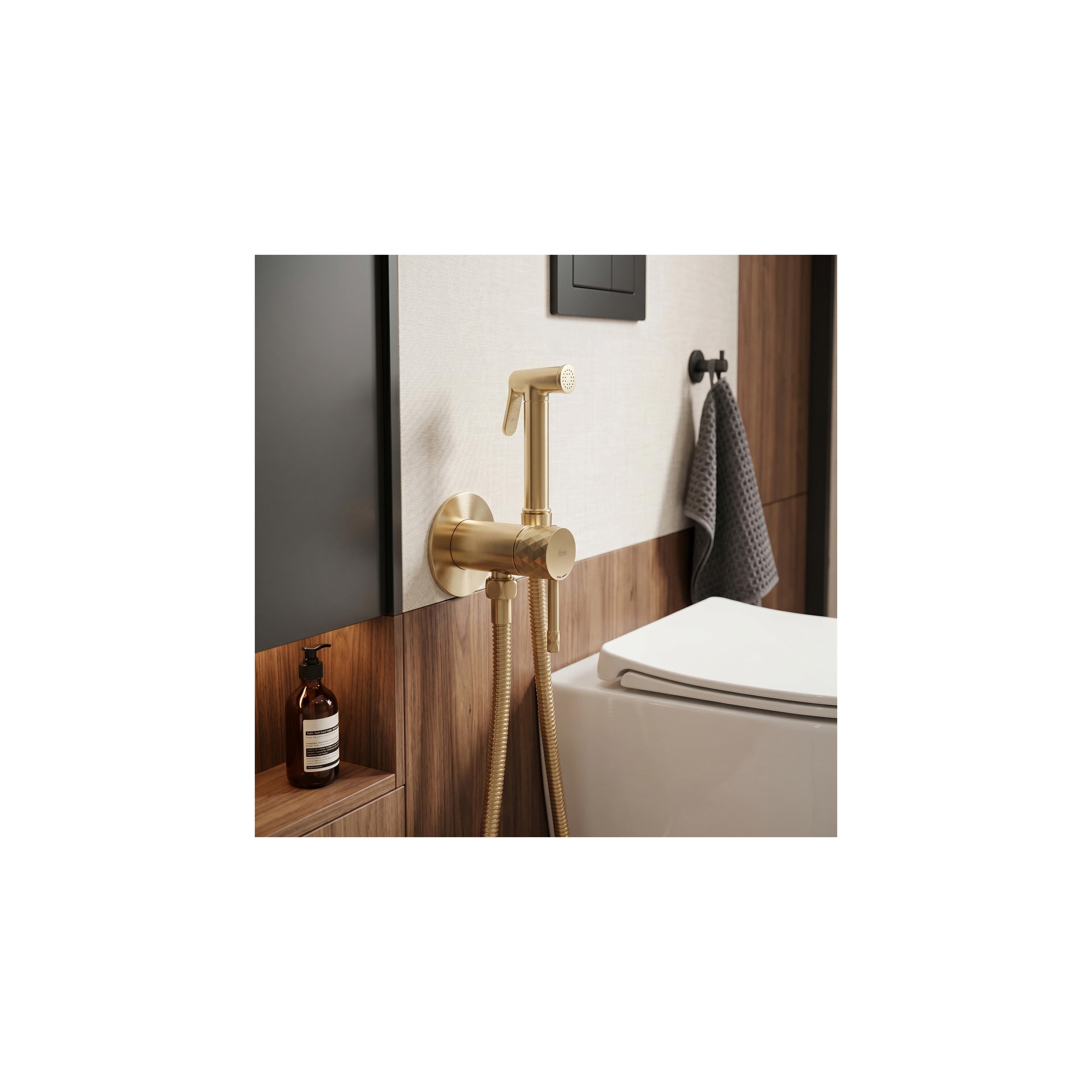 Bidet faucet Rea Lungo Loop Diamond Brush Gold