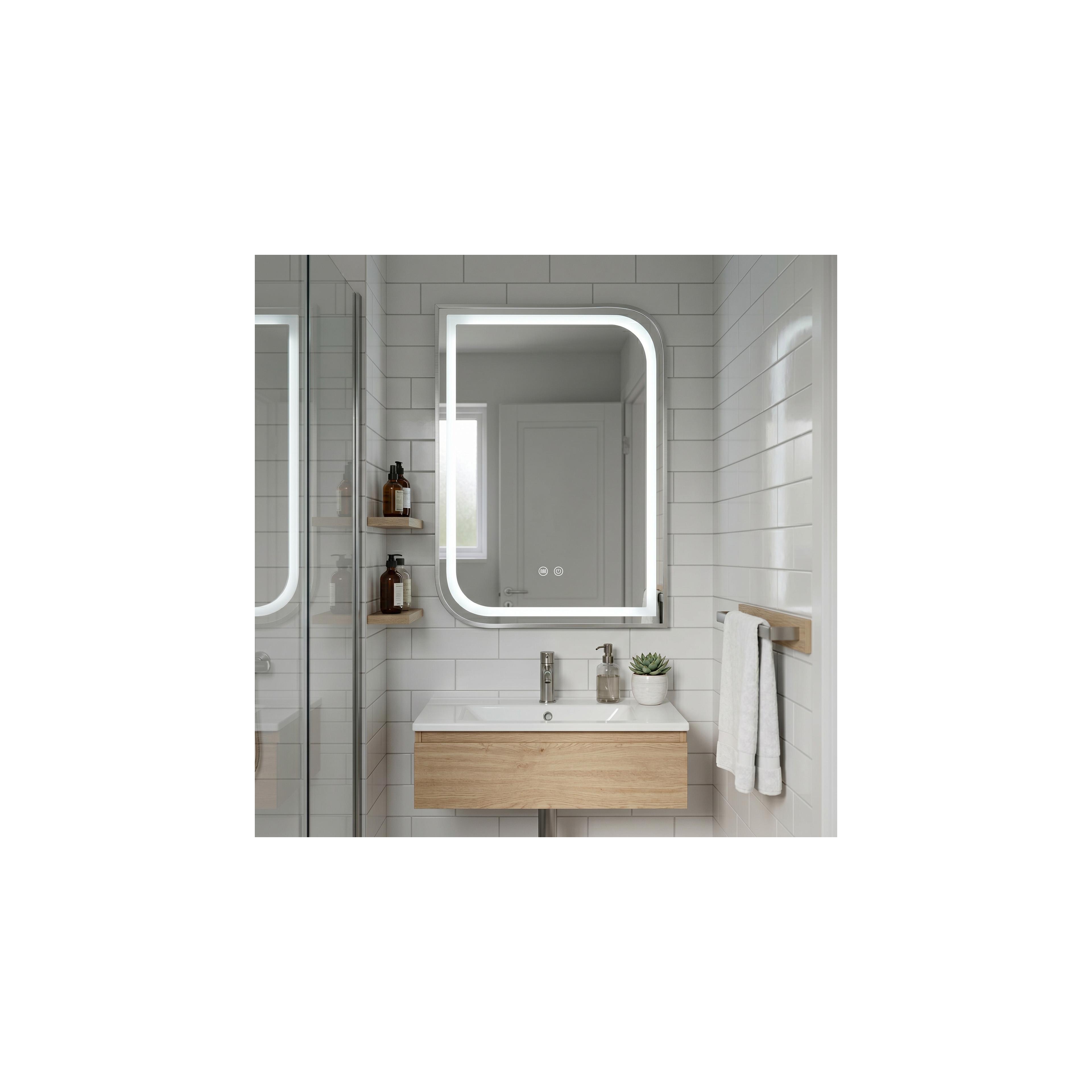 LED-VÄGGSPEGEL ZONE 80x60 BRUSH NICKEL