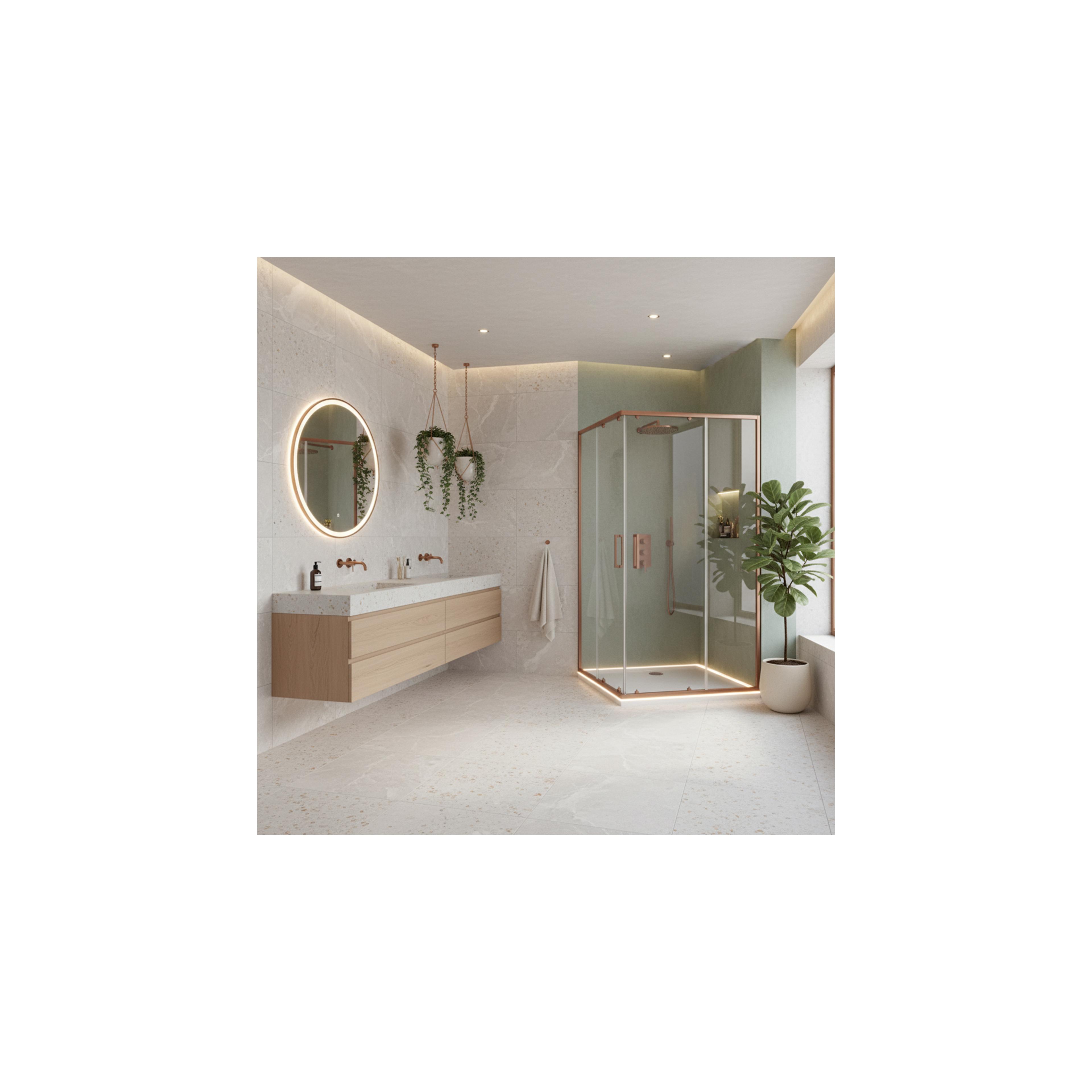 Cabine de douche Rea City 80x100  Brush Copper
