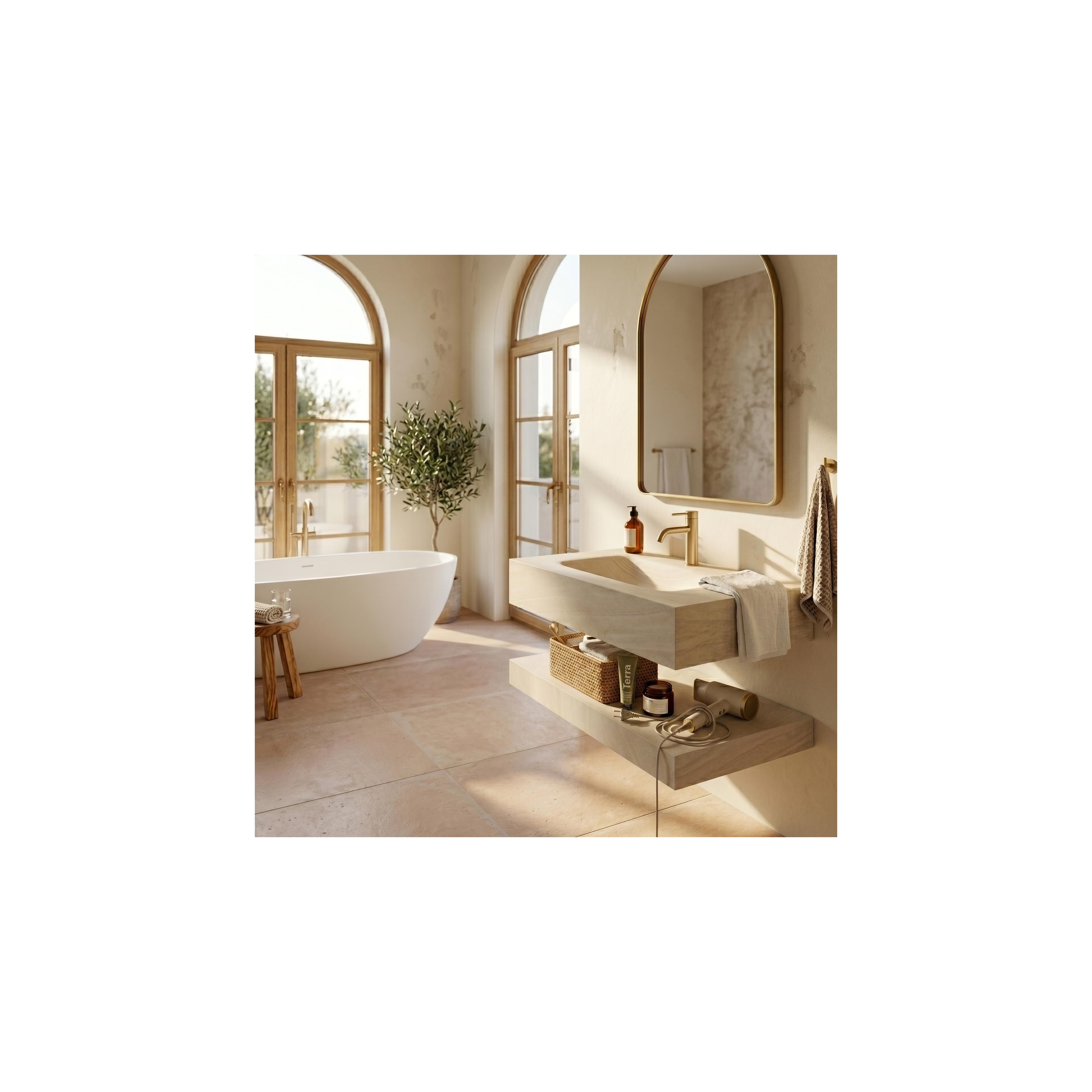 Wandwaschbecken mit Ablage Rea Apollo Gran Cloud Sky 80