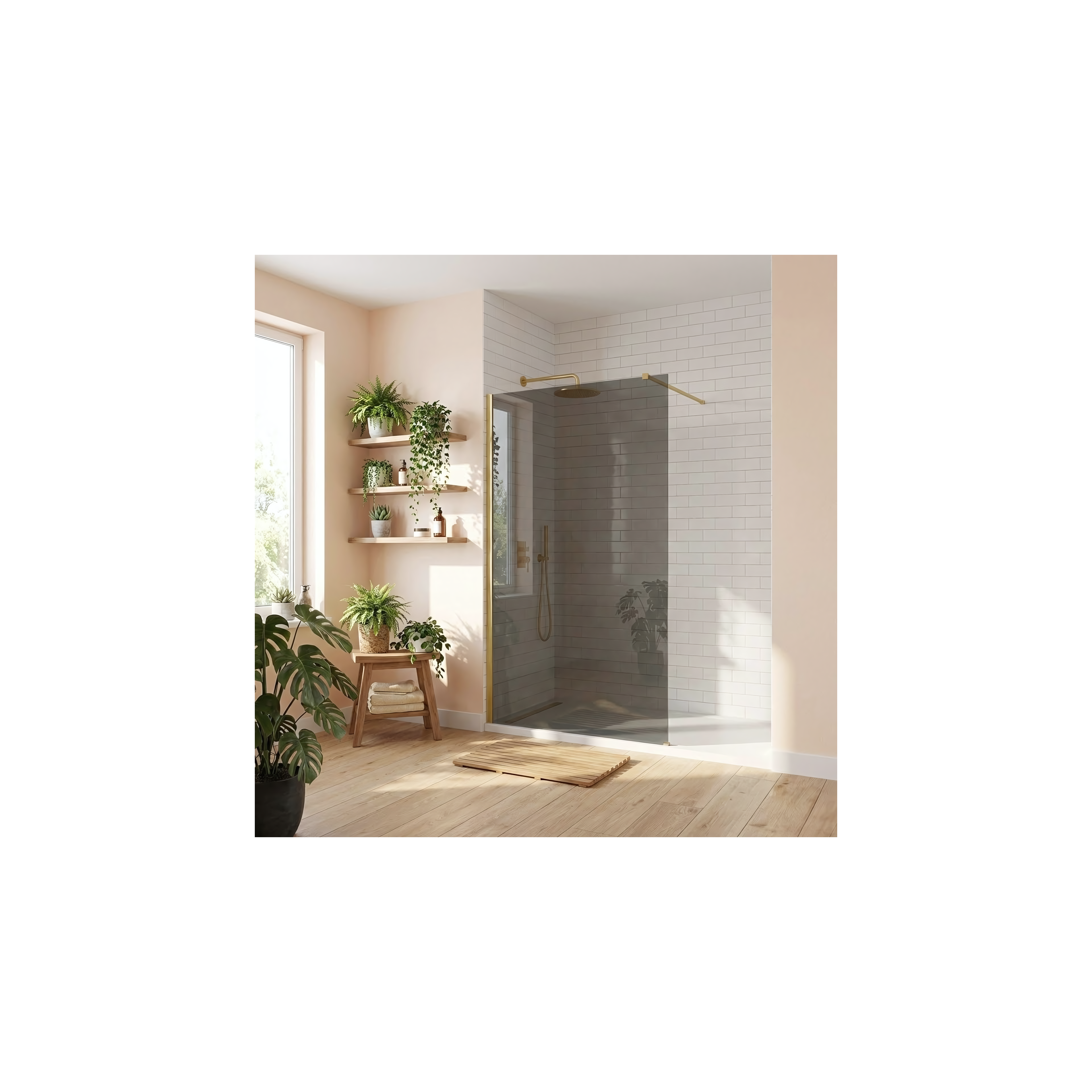 Paroi de douche Rea Flexi Grey / Brush Gold 110