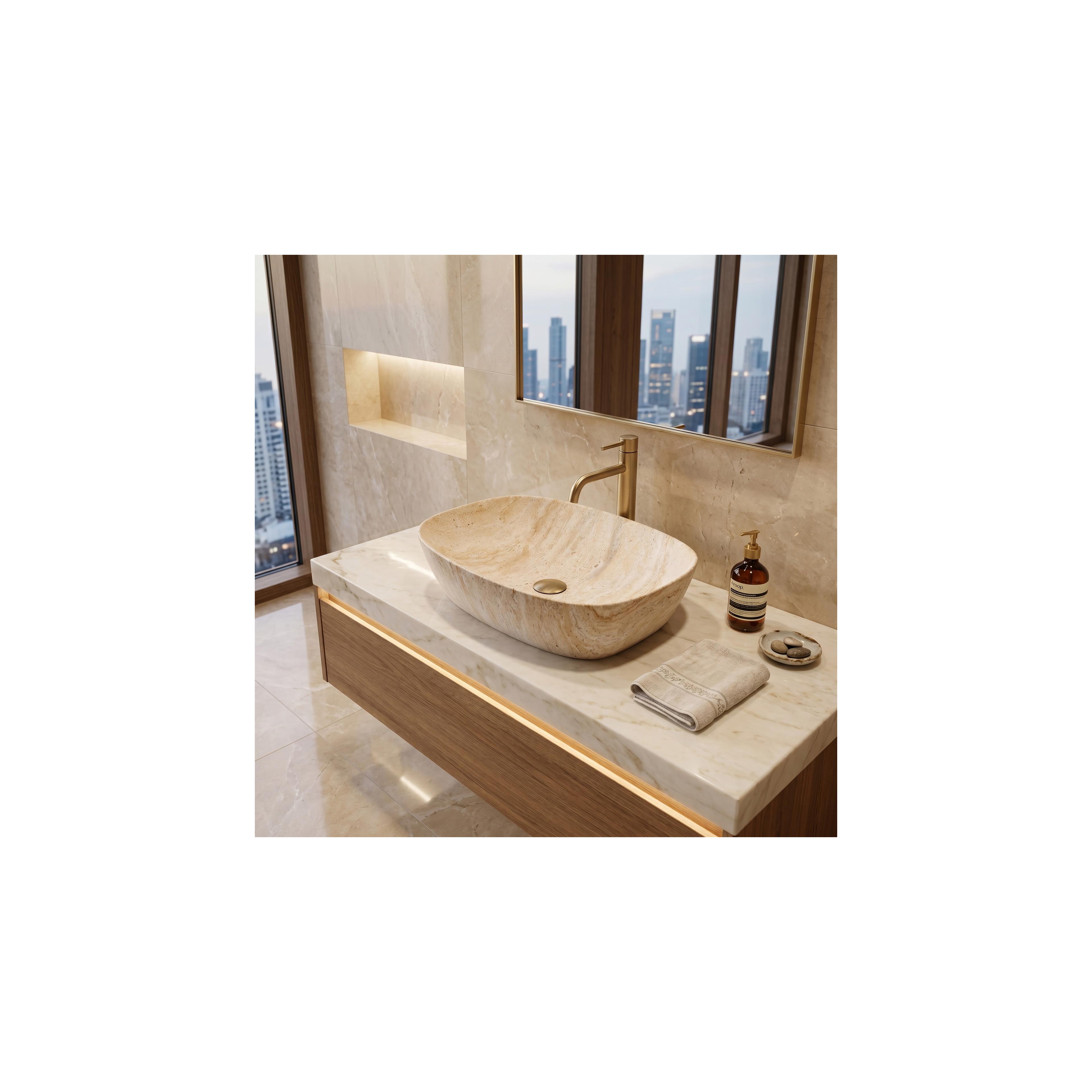 Countertop Basin Rea Freja Travertine Matt