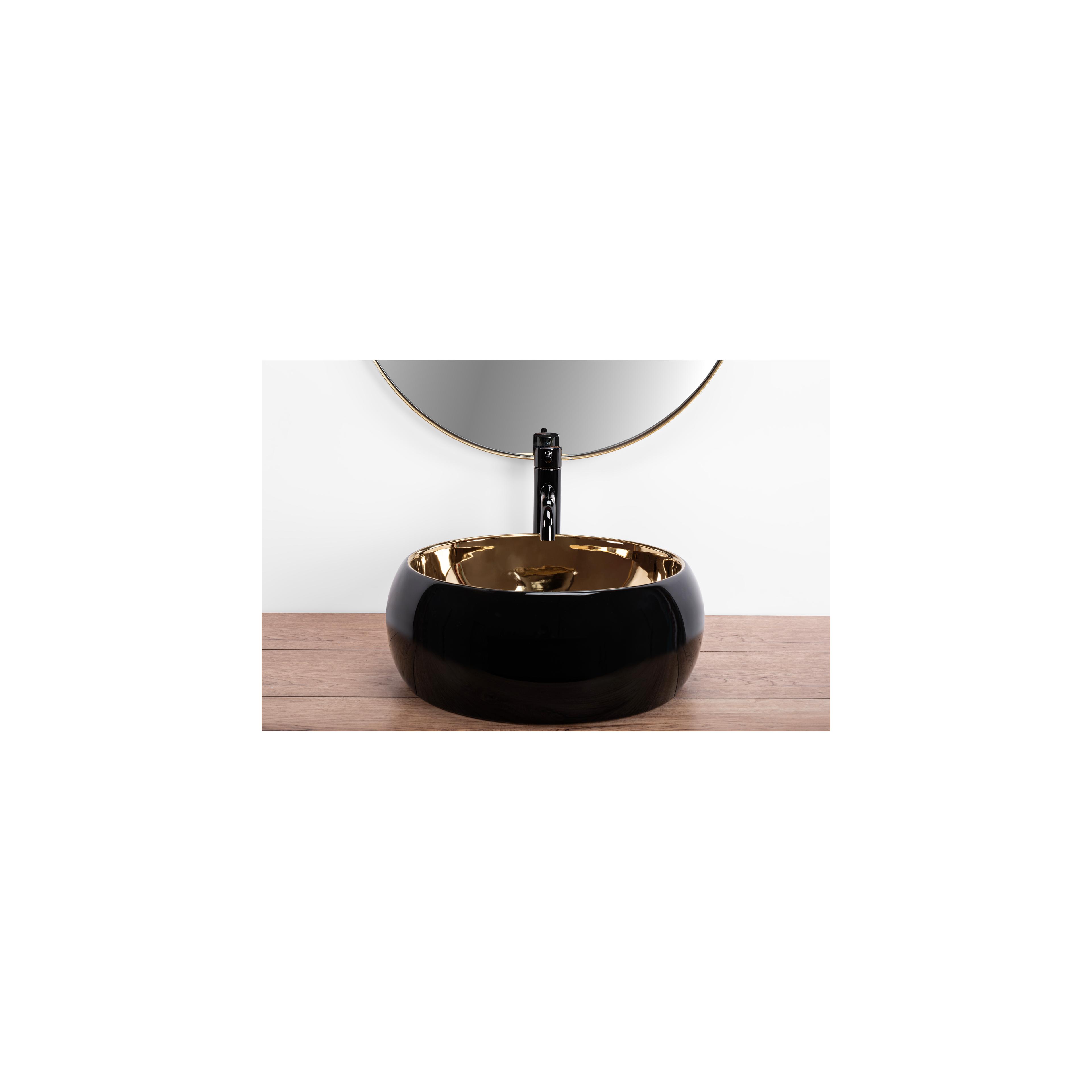 Lavabo da appoggio REA Luna Black / Gold