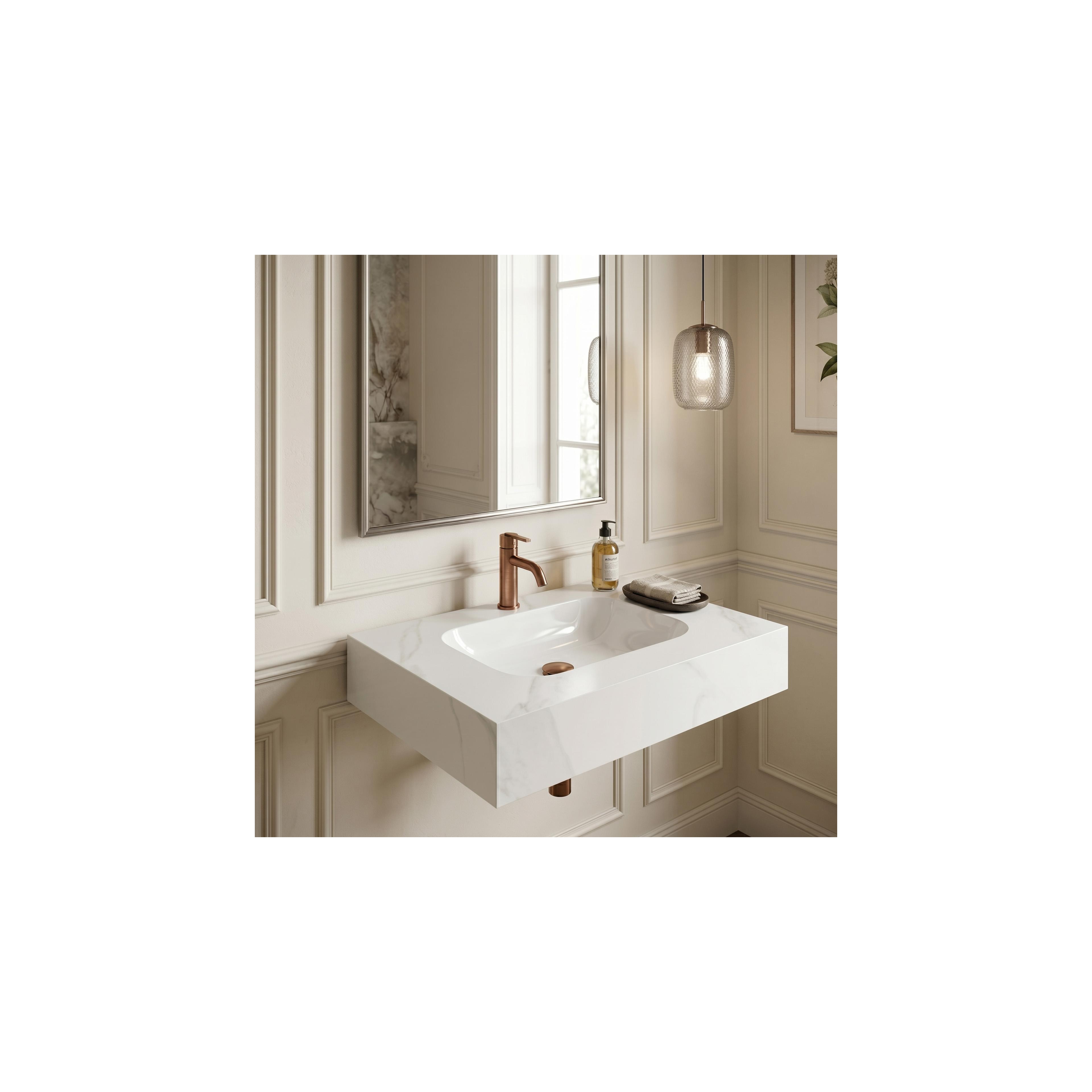 Wall-hung washbasin REA Aresa Belt White 70