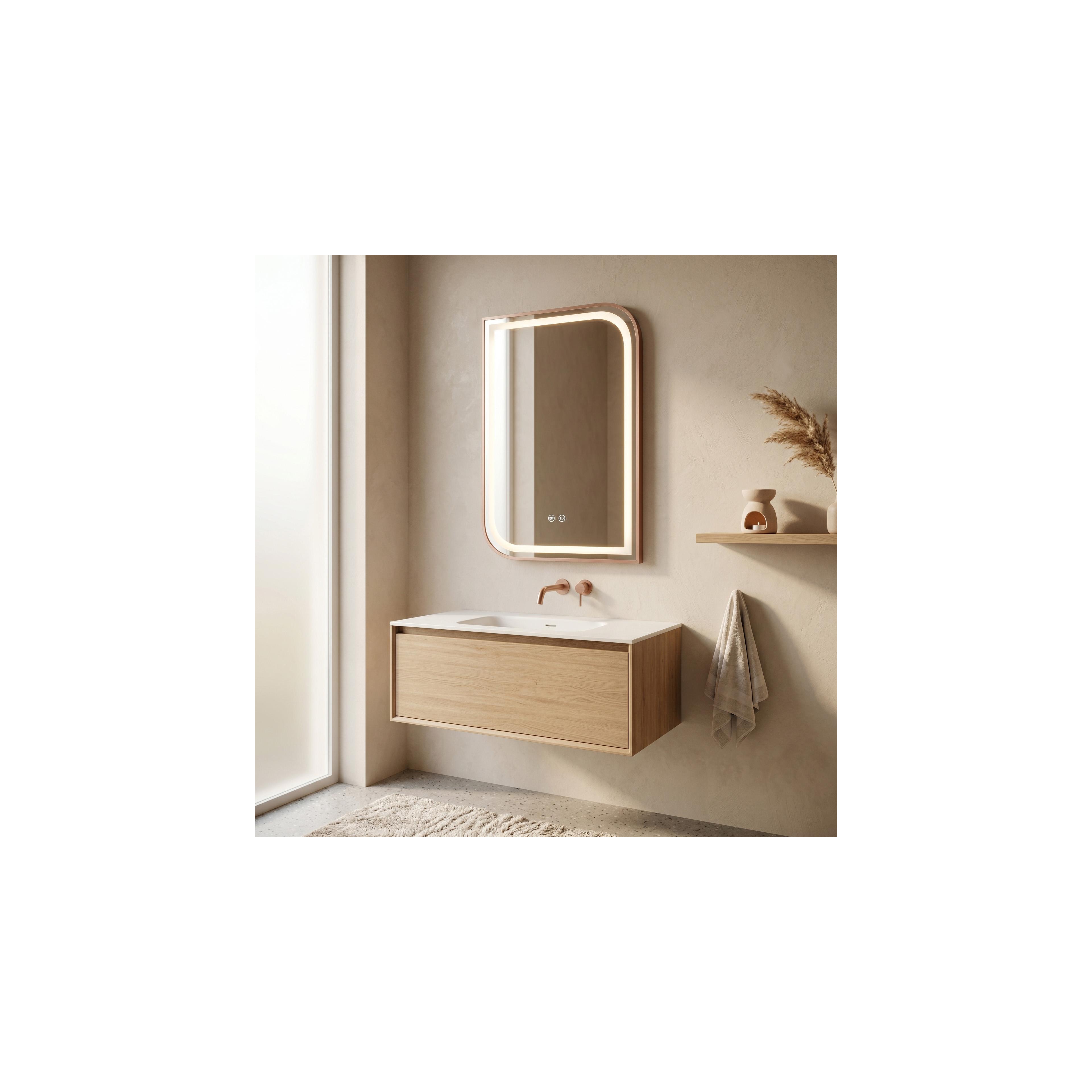LED-VÄGGSPEGEL ZONE 70x50 BRUSH  ROSE GOLD
