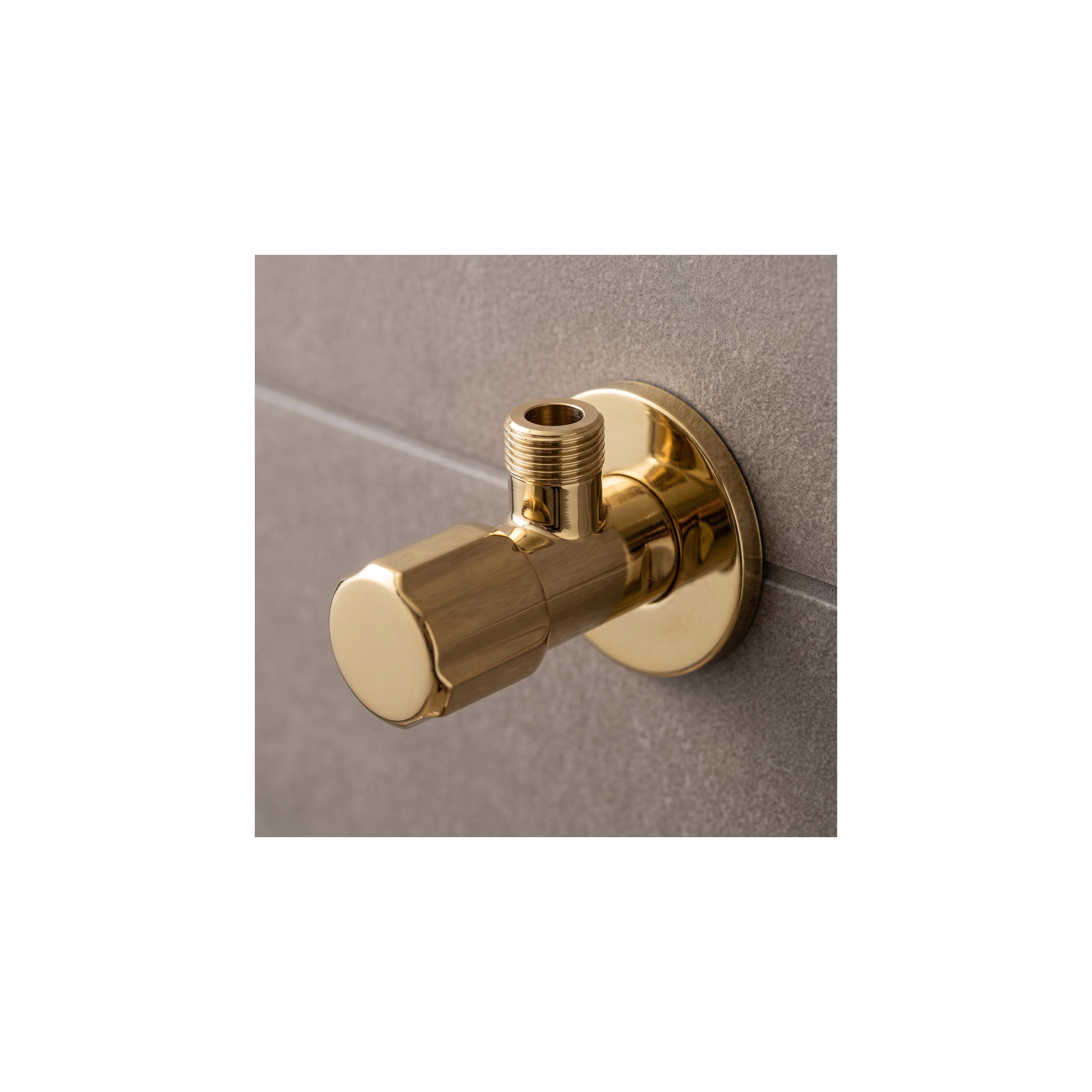 Ugaoni ventil 02 1/2" x 3/8" Gold