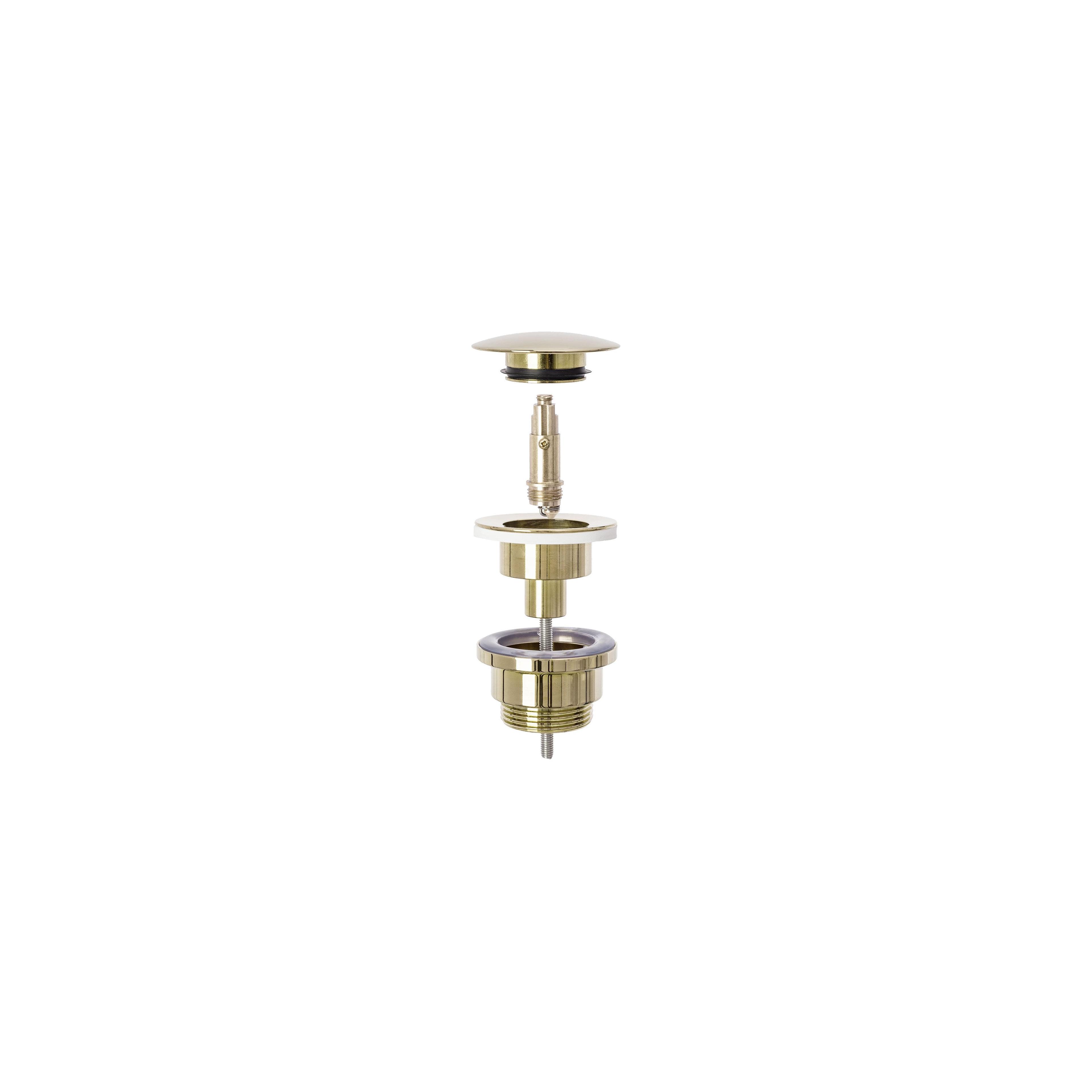 Set Countertop washbasin Linda stone + Bathroom faucet Lungo gold + Plug uniwersalny gold
