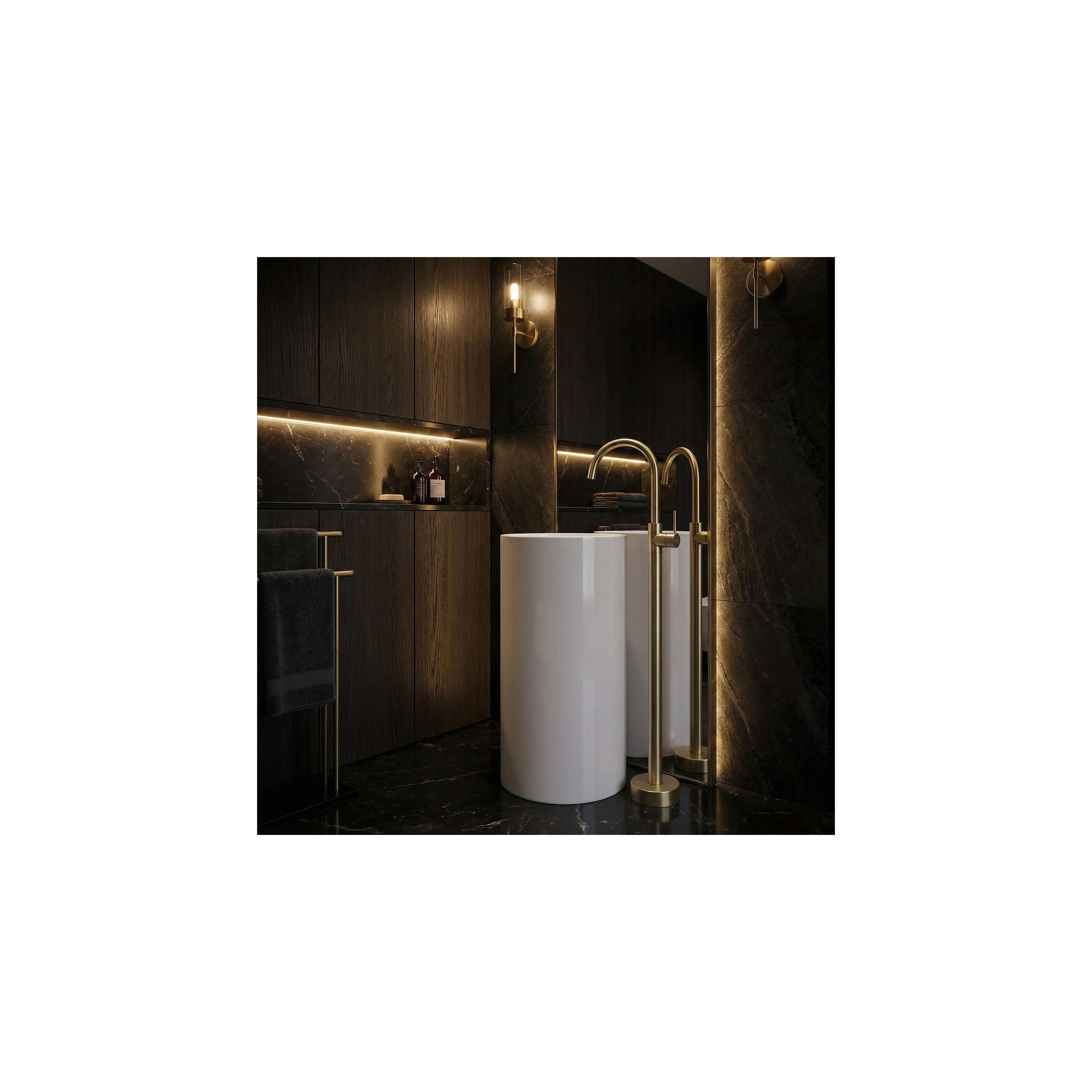 Robinet de lavabo Rea Lungo Brush Gold