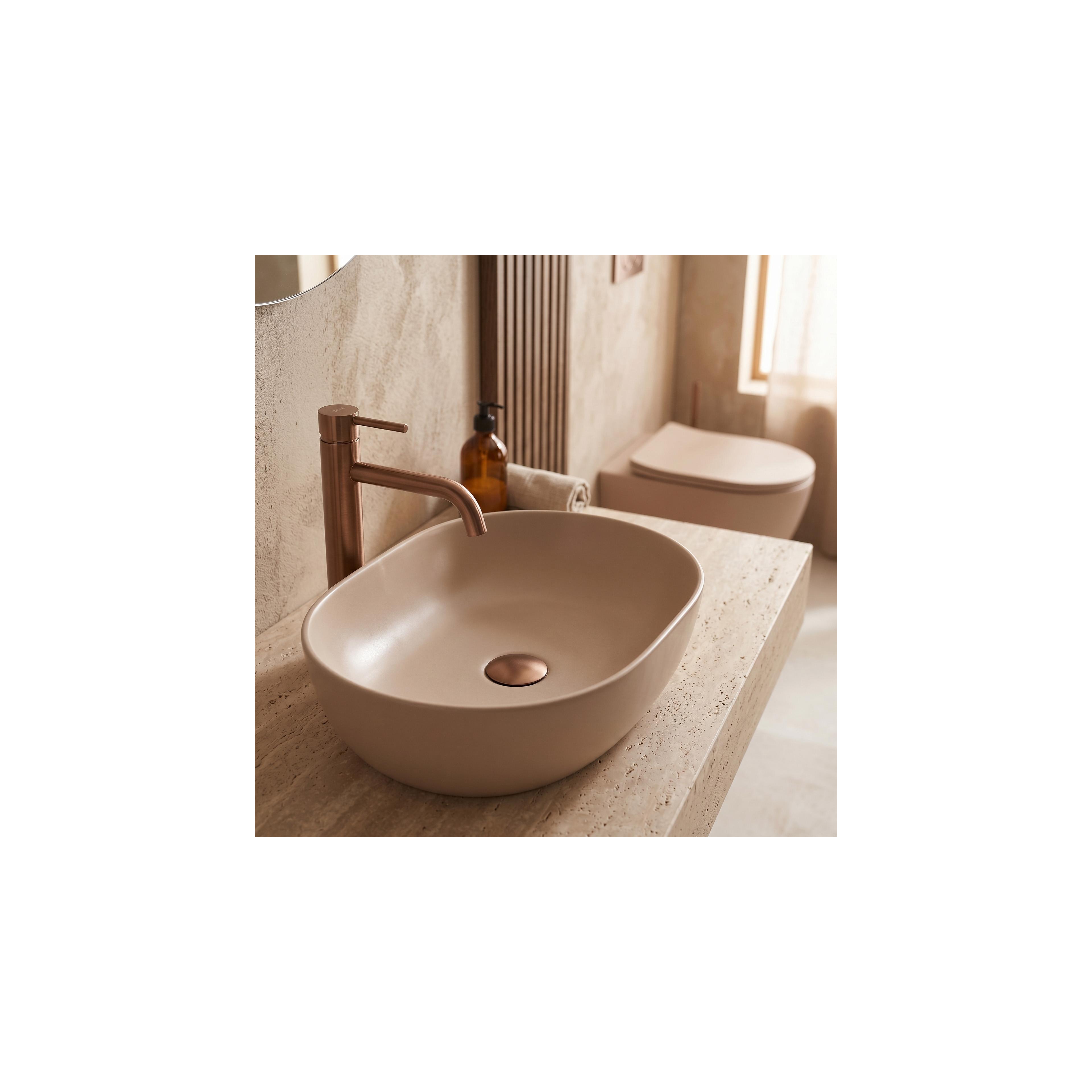 Set Závesné WC Focus + Umývadlo na Dosku Rea Focus Taupe