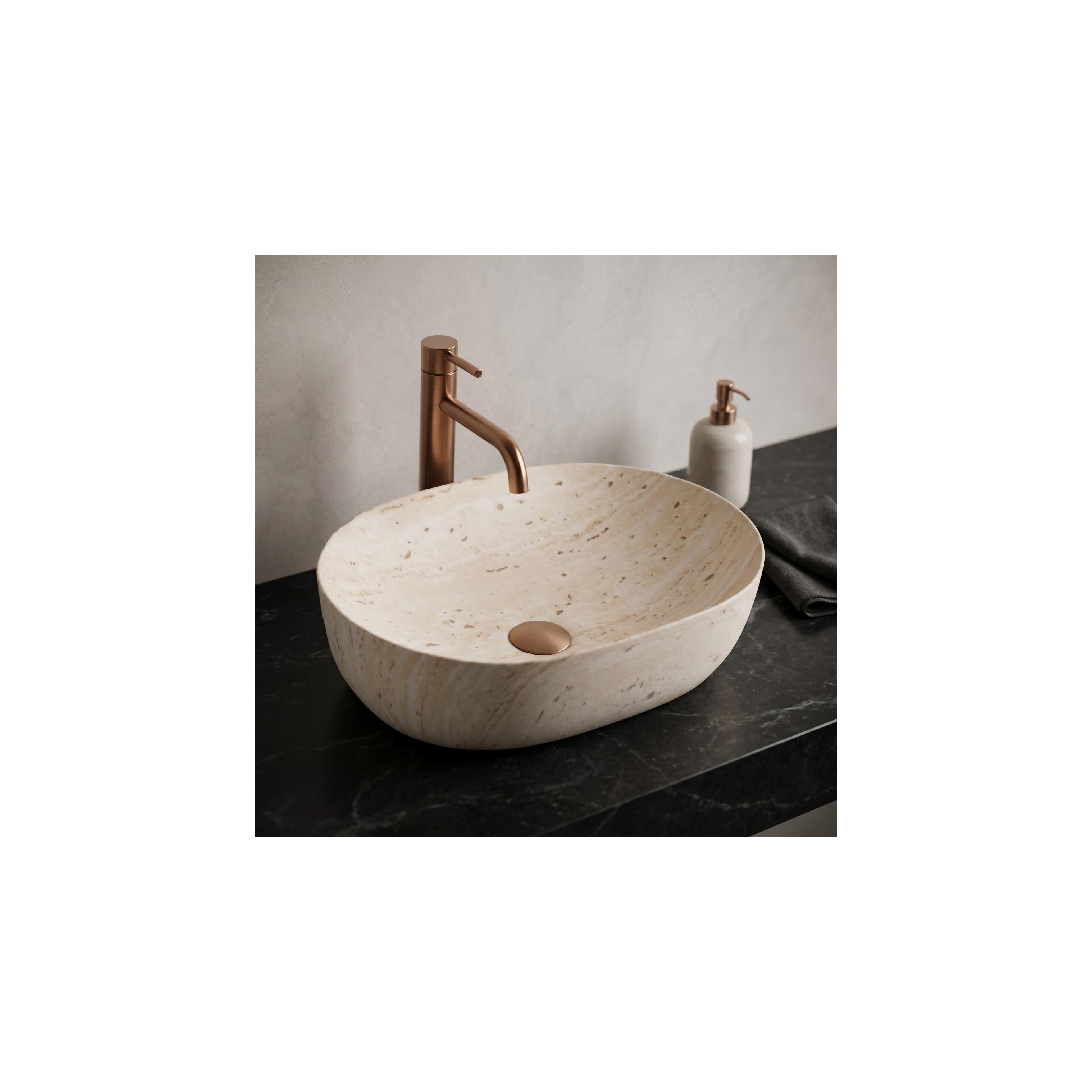 Vasque à poser Rea Amelia Travertine Classic 48