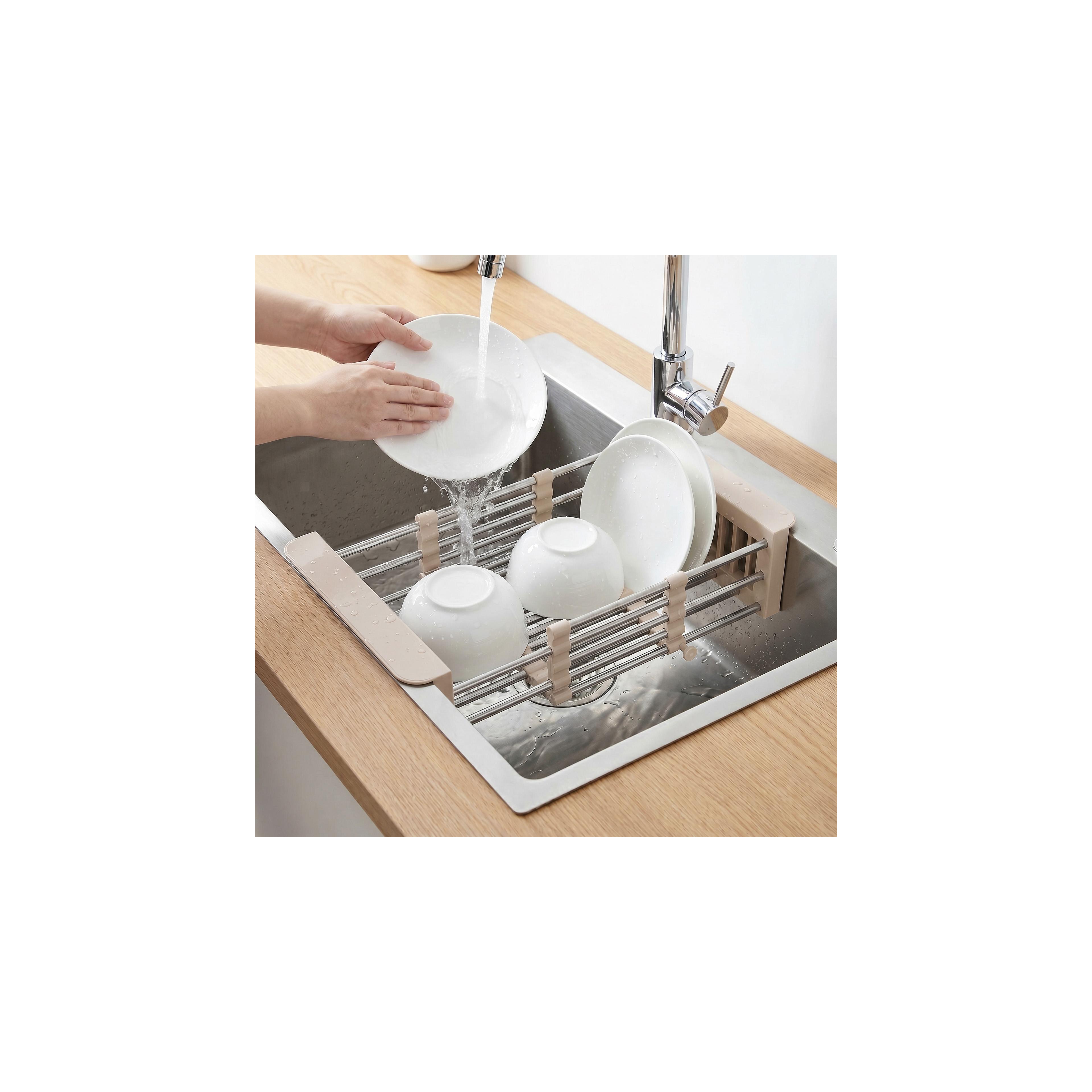 Teleskopisk opvaskestativ til køkkenvask REA P14487B Beige