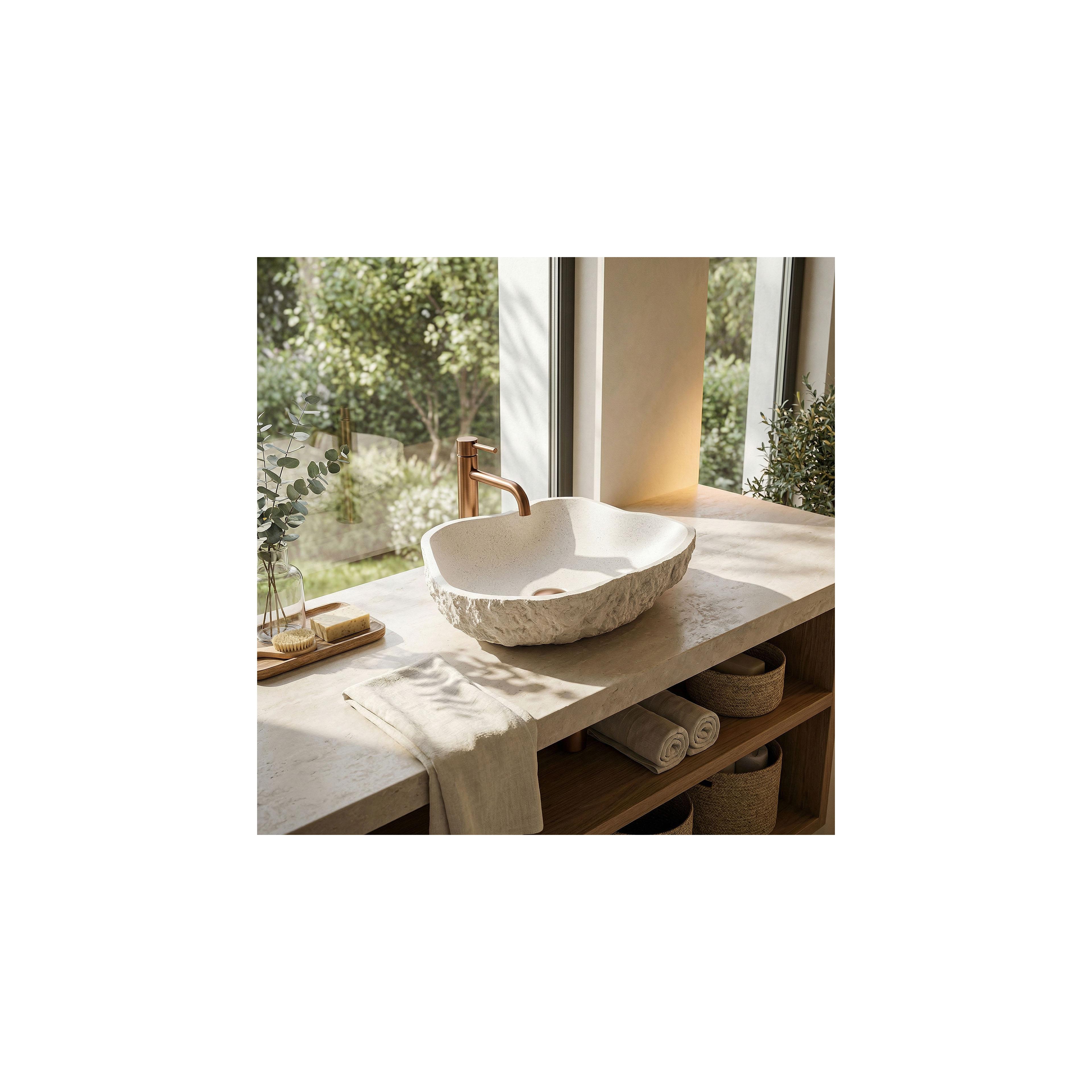 Umywalka nablatowa Rea Isla Warm Beige