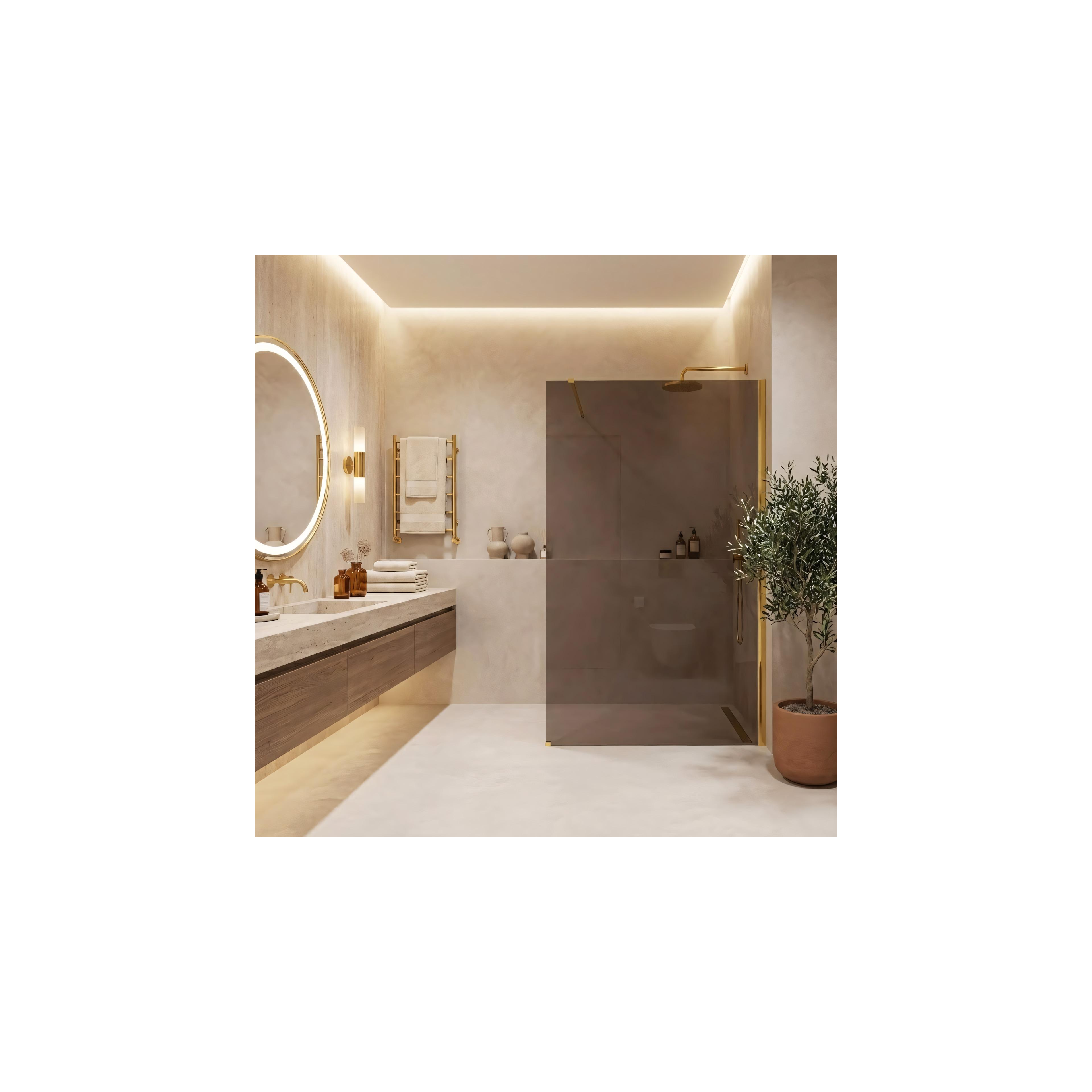 Paroi de douche Rea Flexi Brown / Gold 80