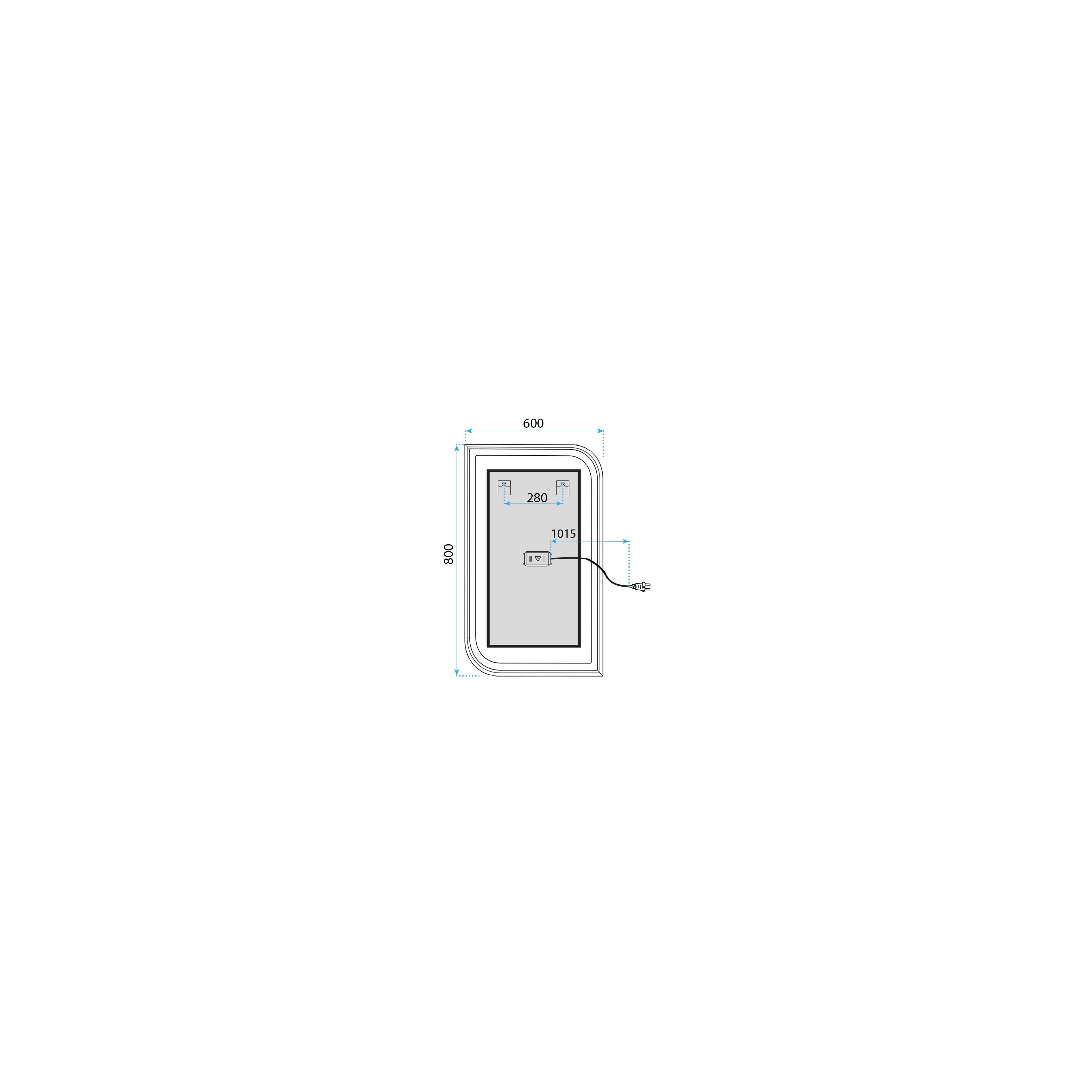 Espejo LED ZONE 80X60 BLACK