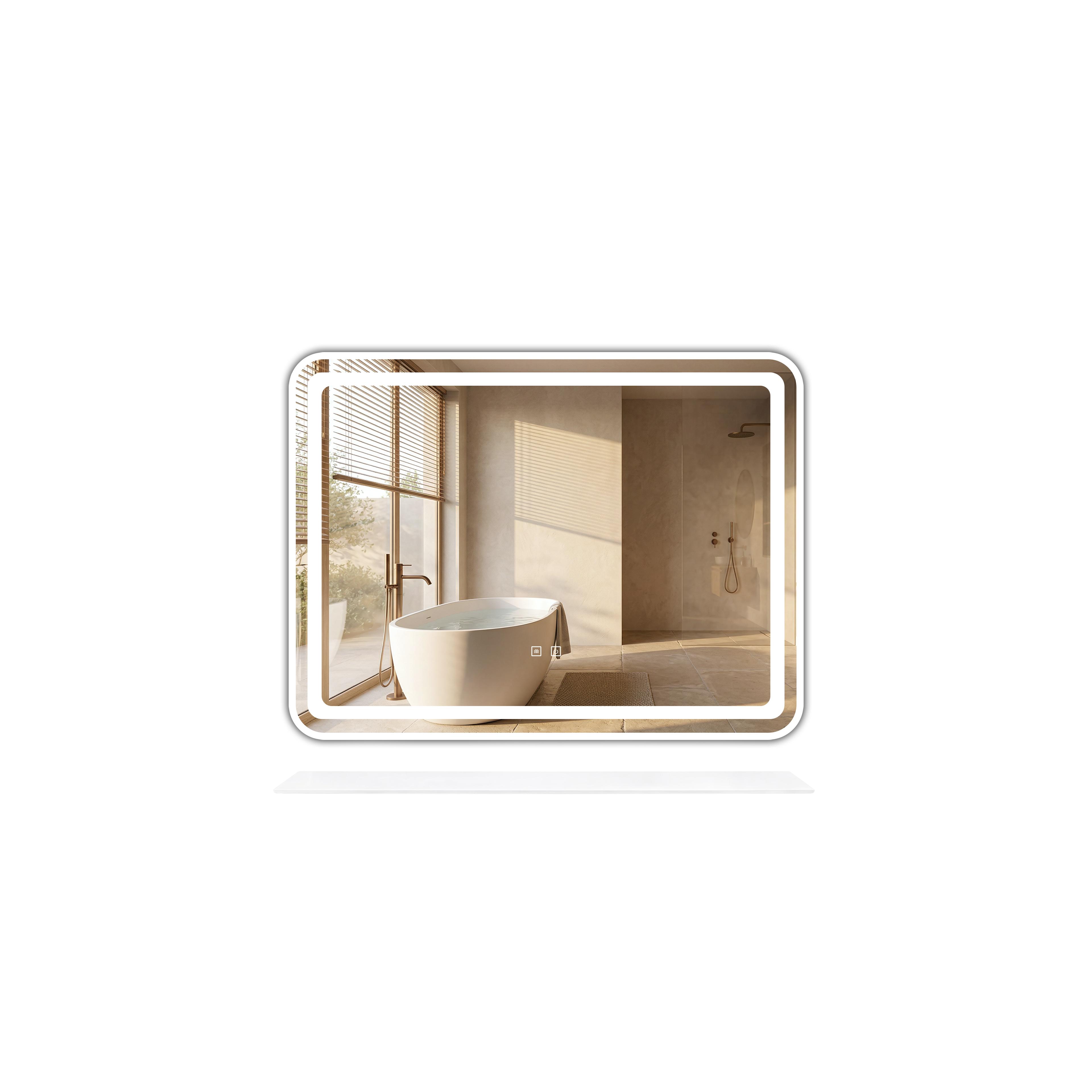 LED Wandspiegel mit Ablage 80x60 cm L-8060