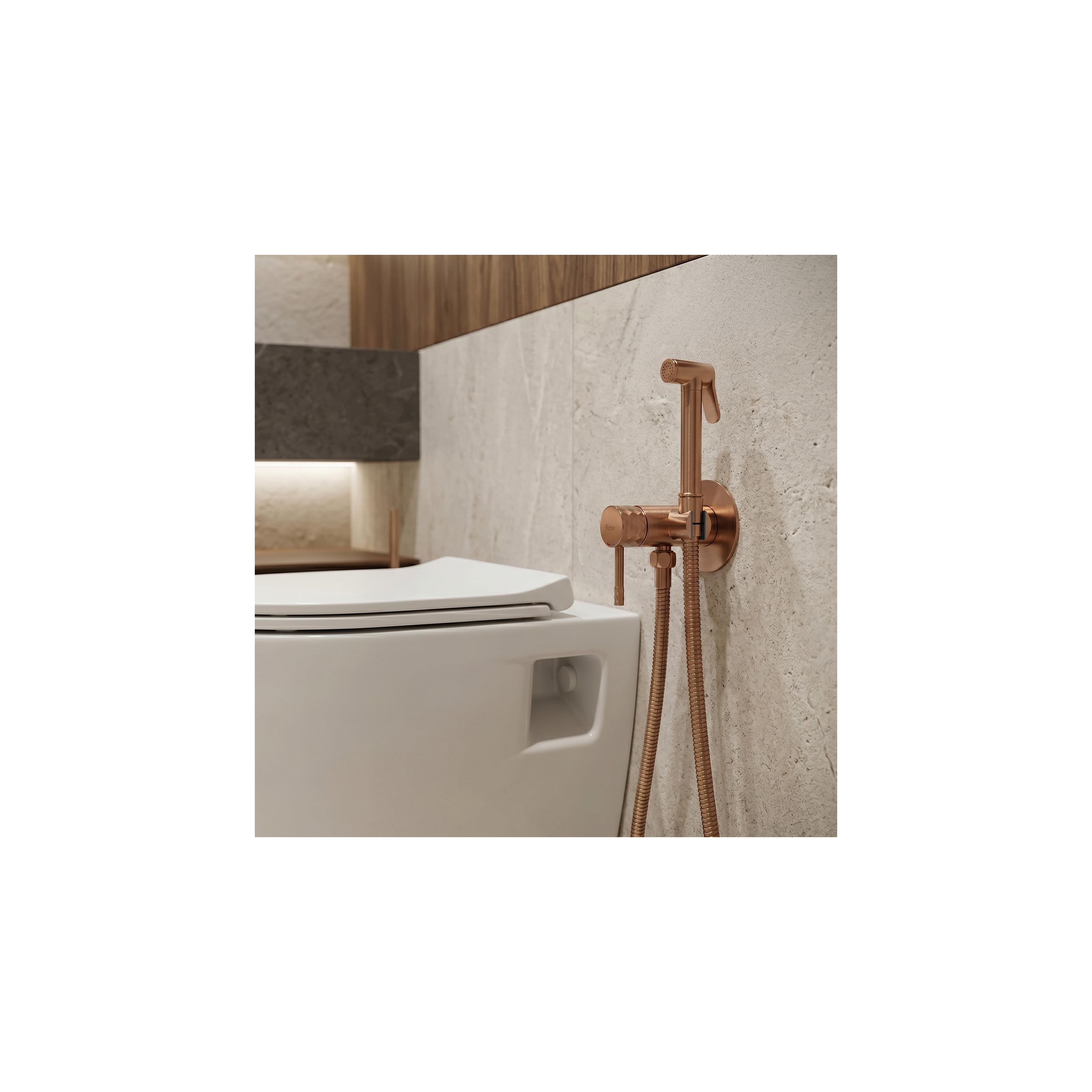 Bidet faucet Rea Lungo Loop Diamond Brush Copper