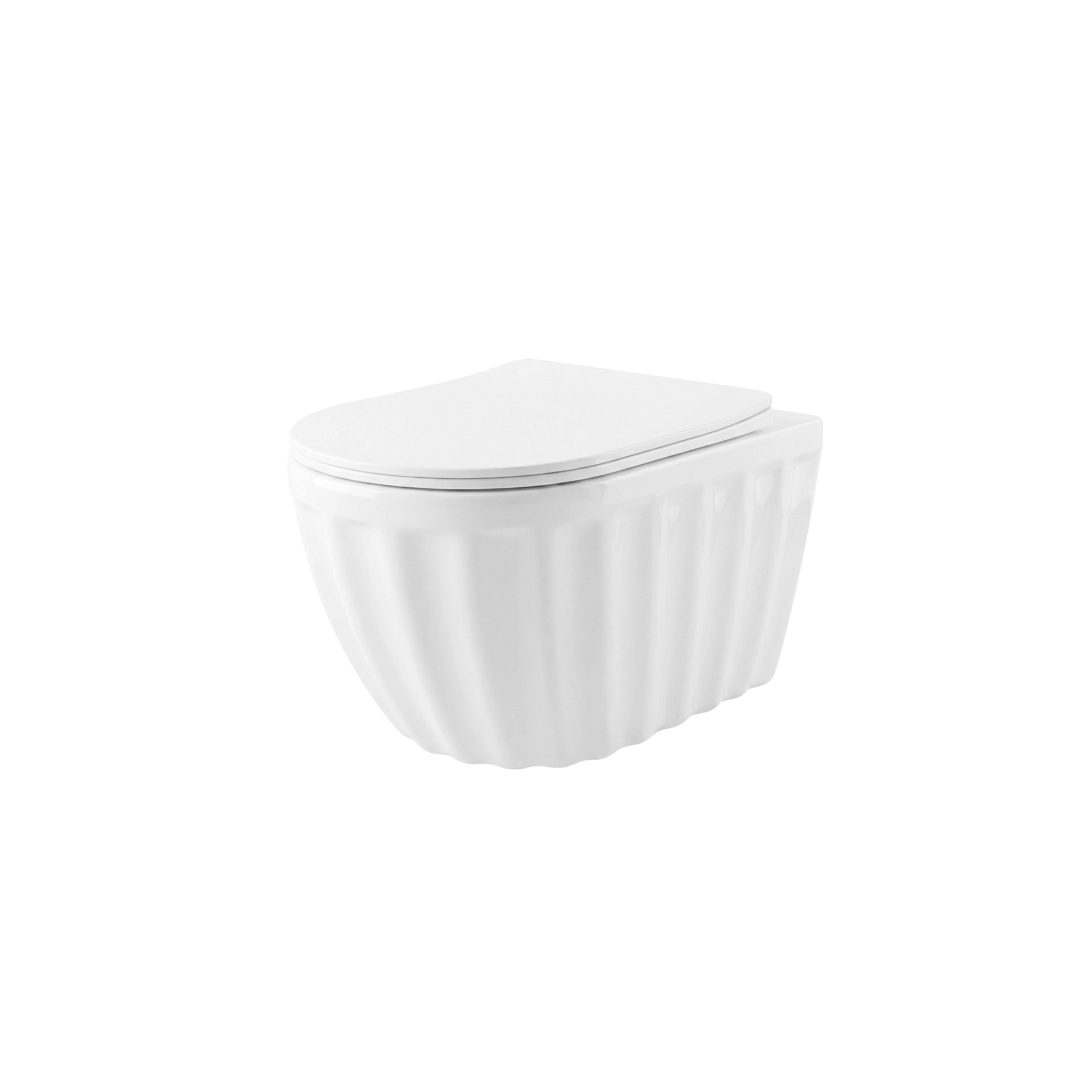 Ensemble : Cuvette WC suspendue + Lavabo à poser Rea Duo White