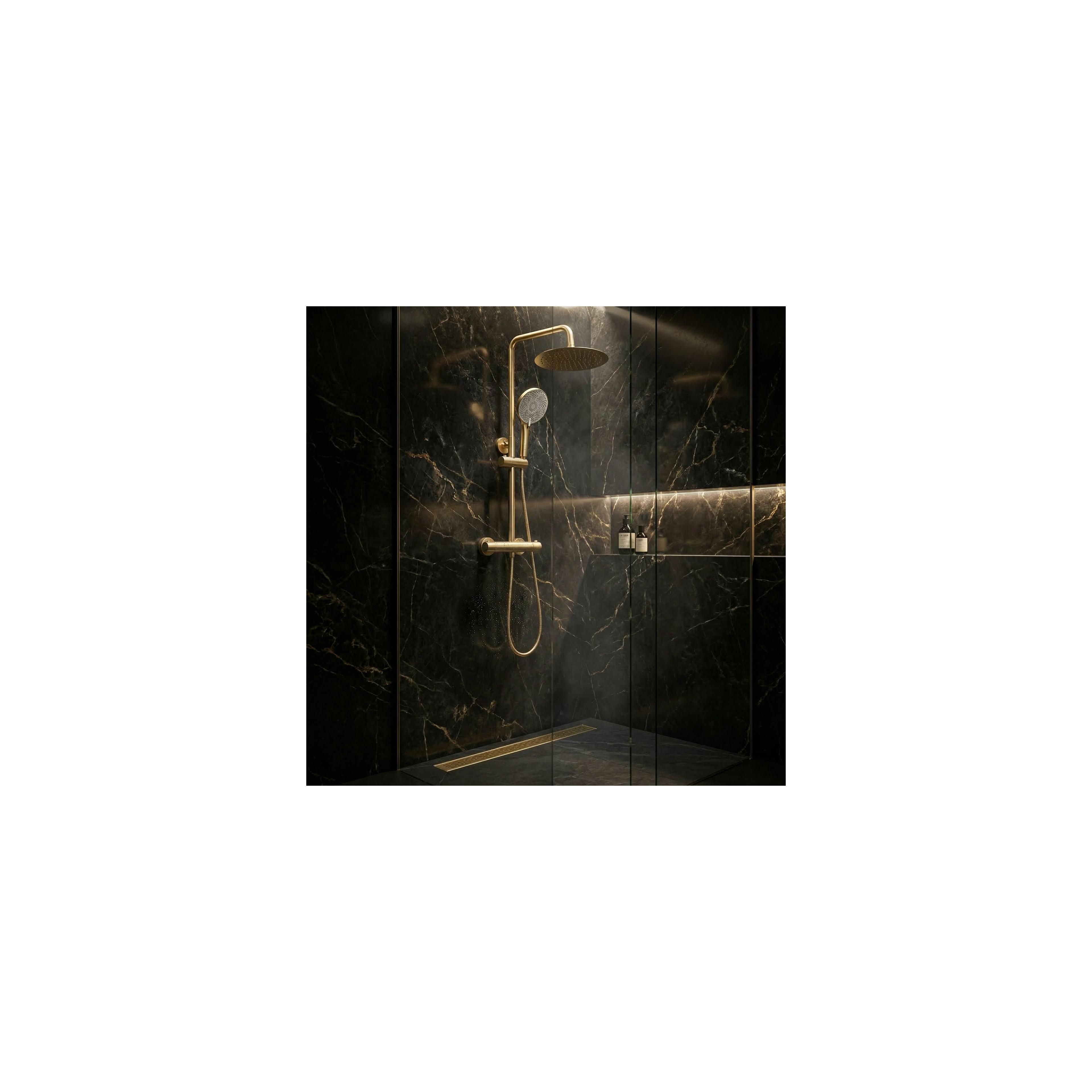 Shower set without spout with thermostat Rea Lungo Gold Brush