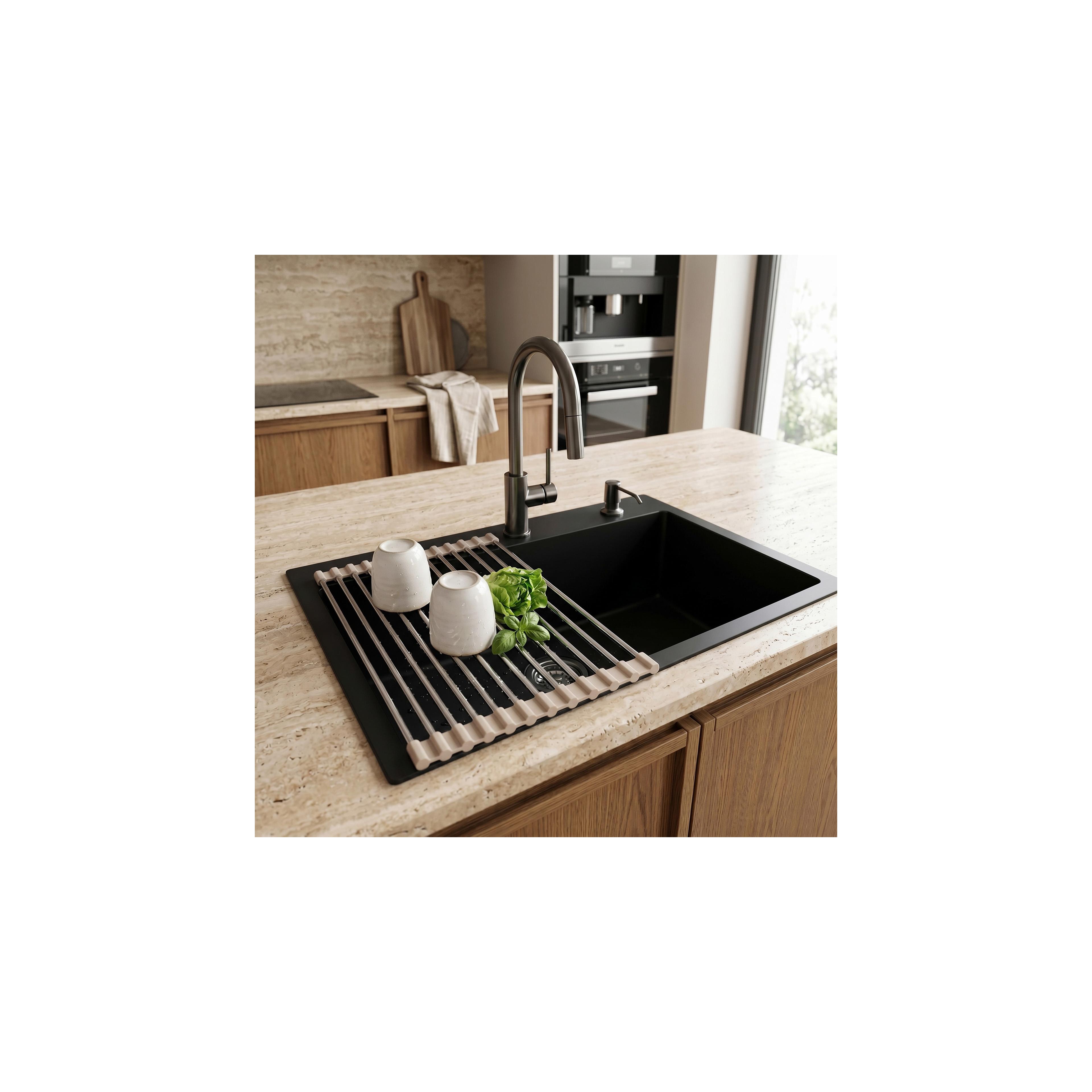 Roll-up dish drying rack for sink REA P12298B Beige