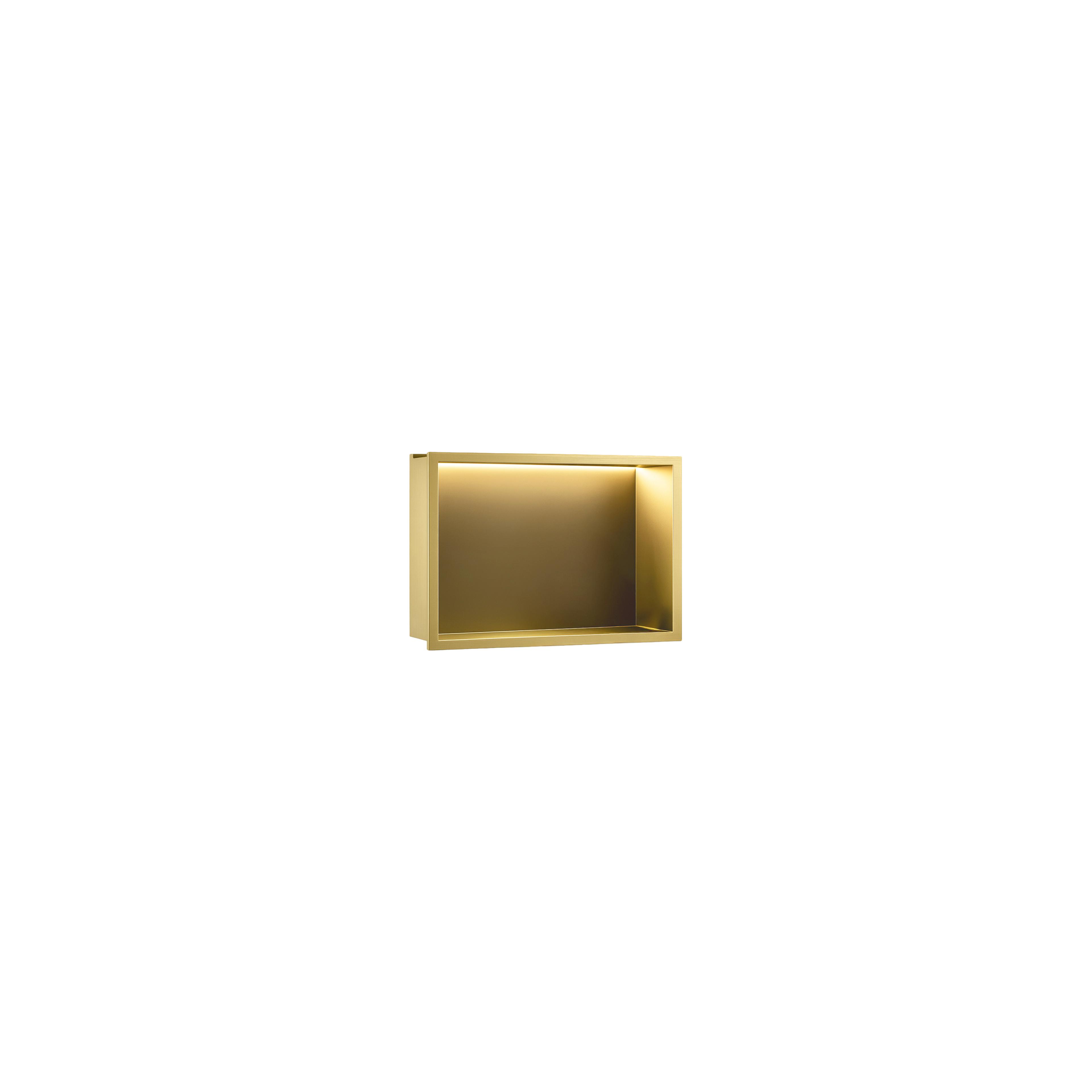 REPISA DE BAÑO EMPOTRADA LED 30x45 brush gold