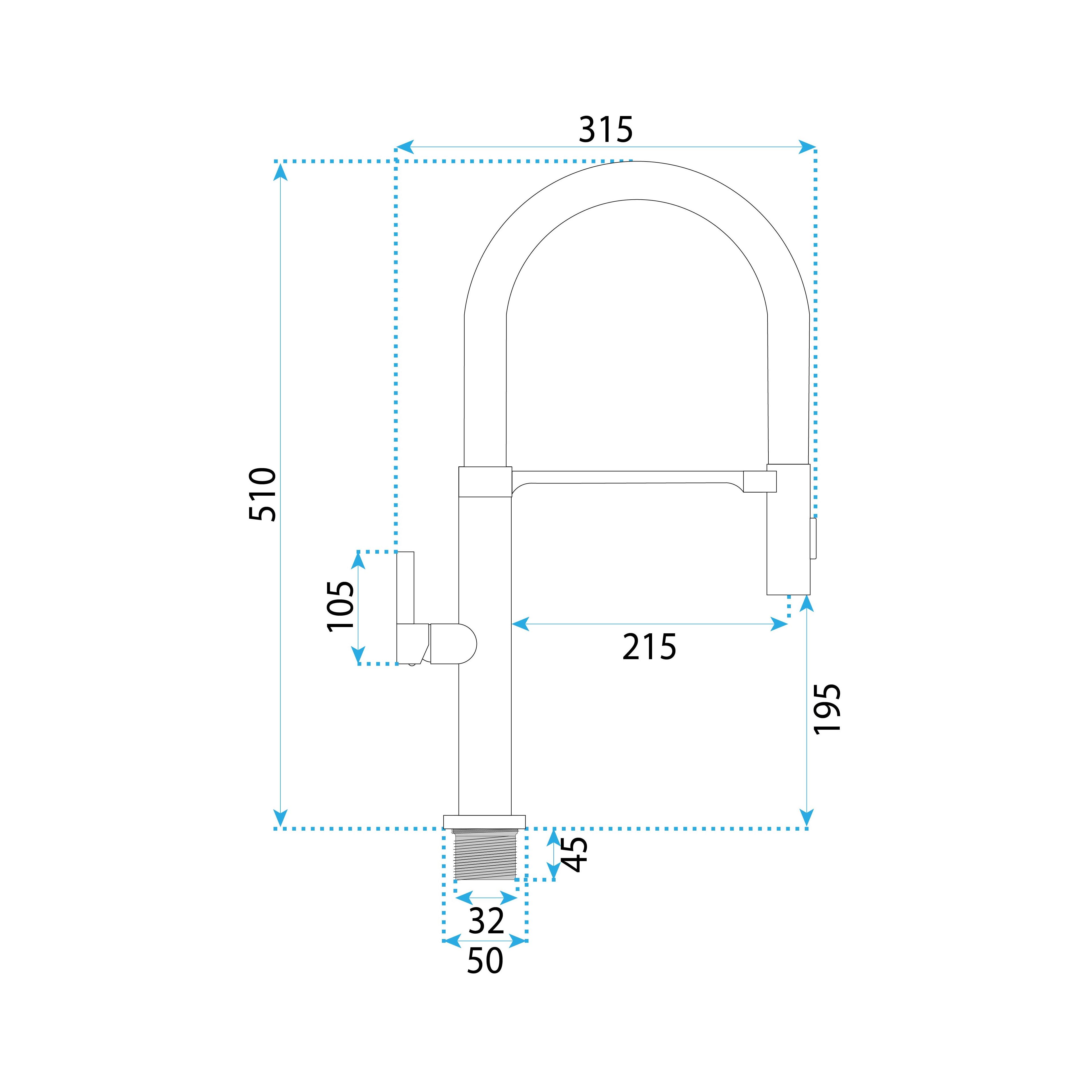 Kitchen faucet REA Lago Brush Nickel