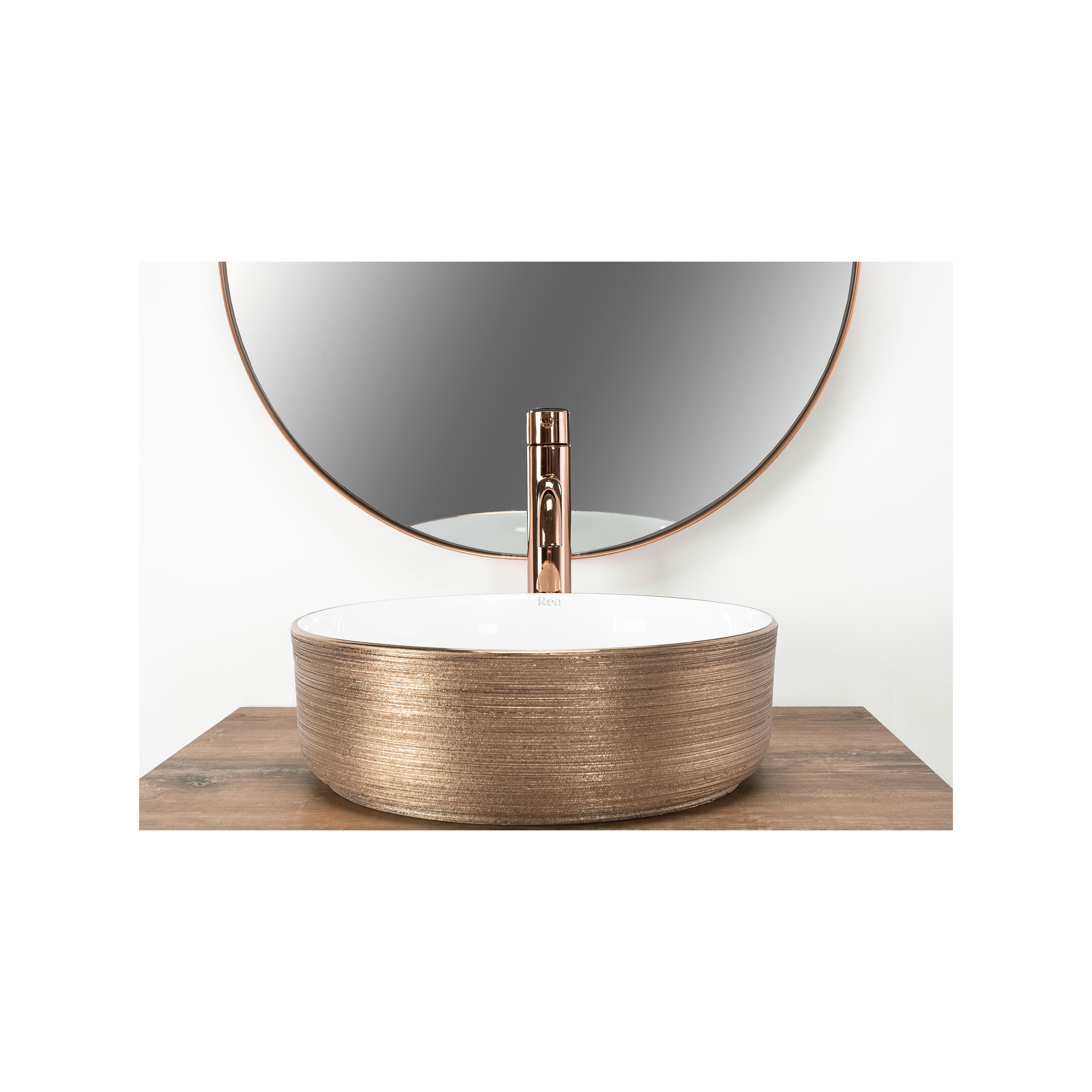 Kriauklė stalviršio Rea Sami Brush Rose Gold