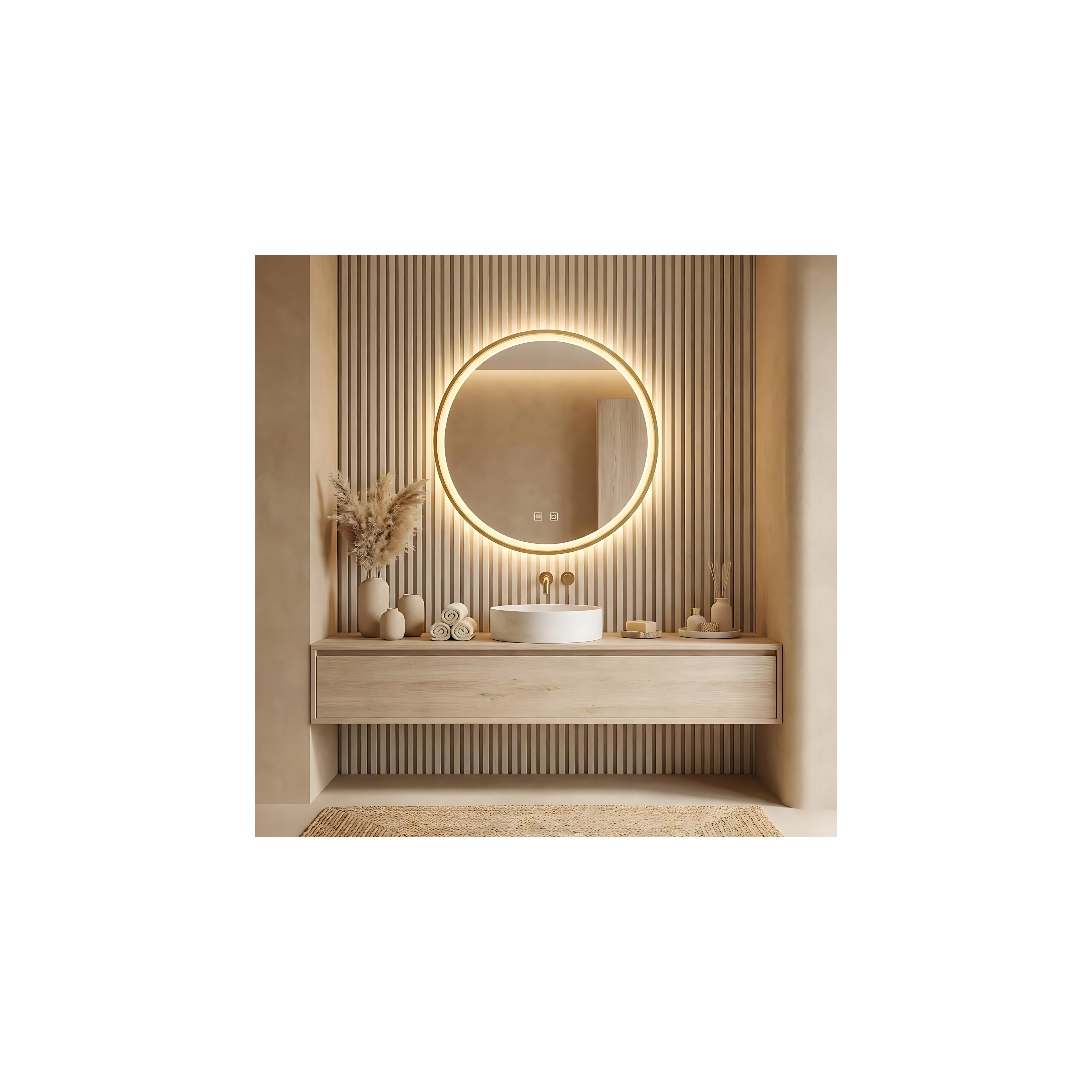 LUSTRO ŚCIENNE LED 80cm MMJ Złote