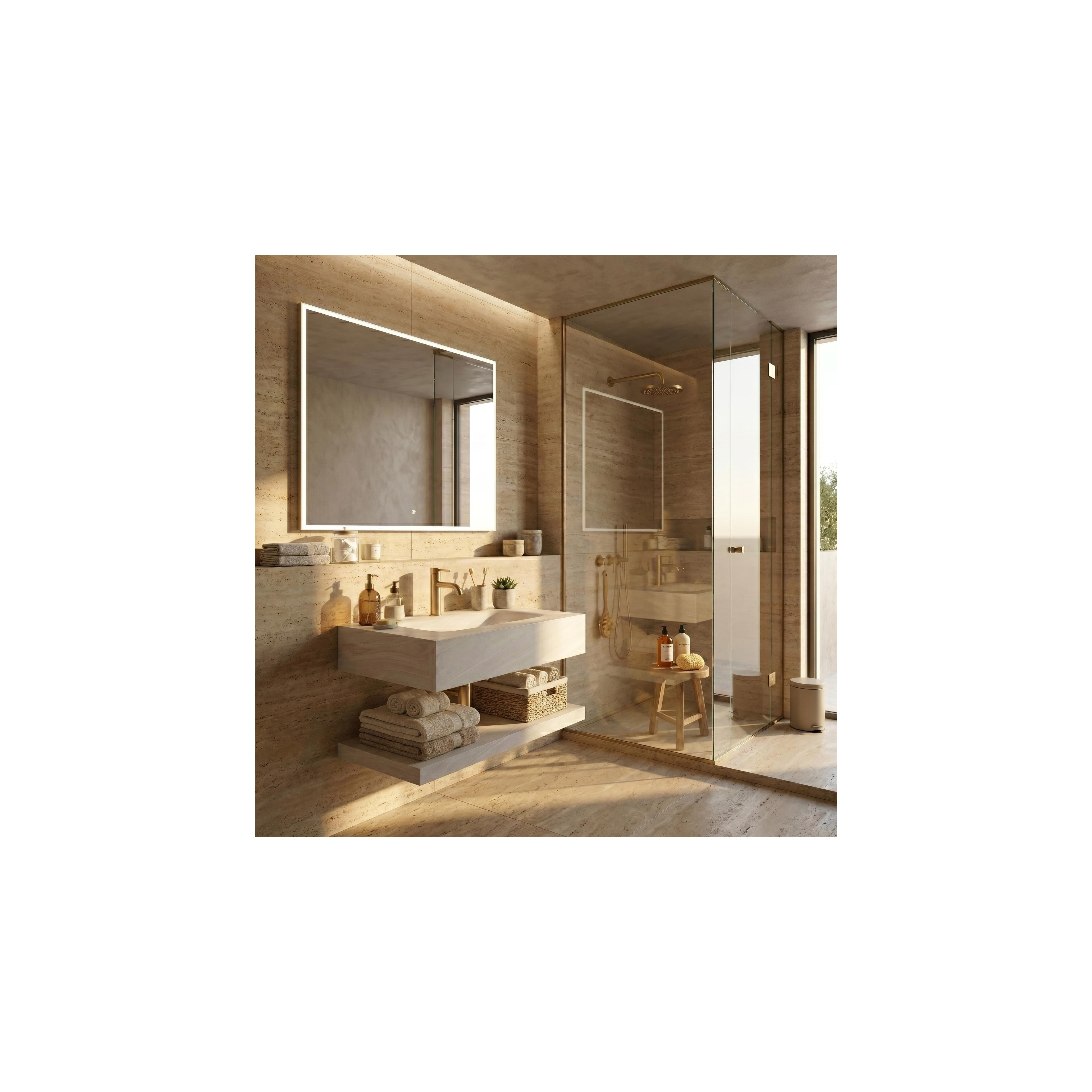 Wandwaschbecken mit Ablage Rea Apollo Gran Cloud Sky 80