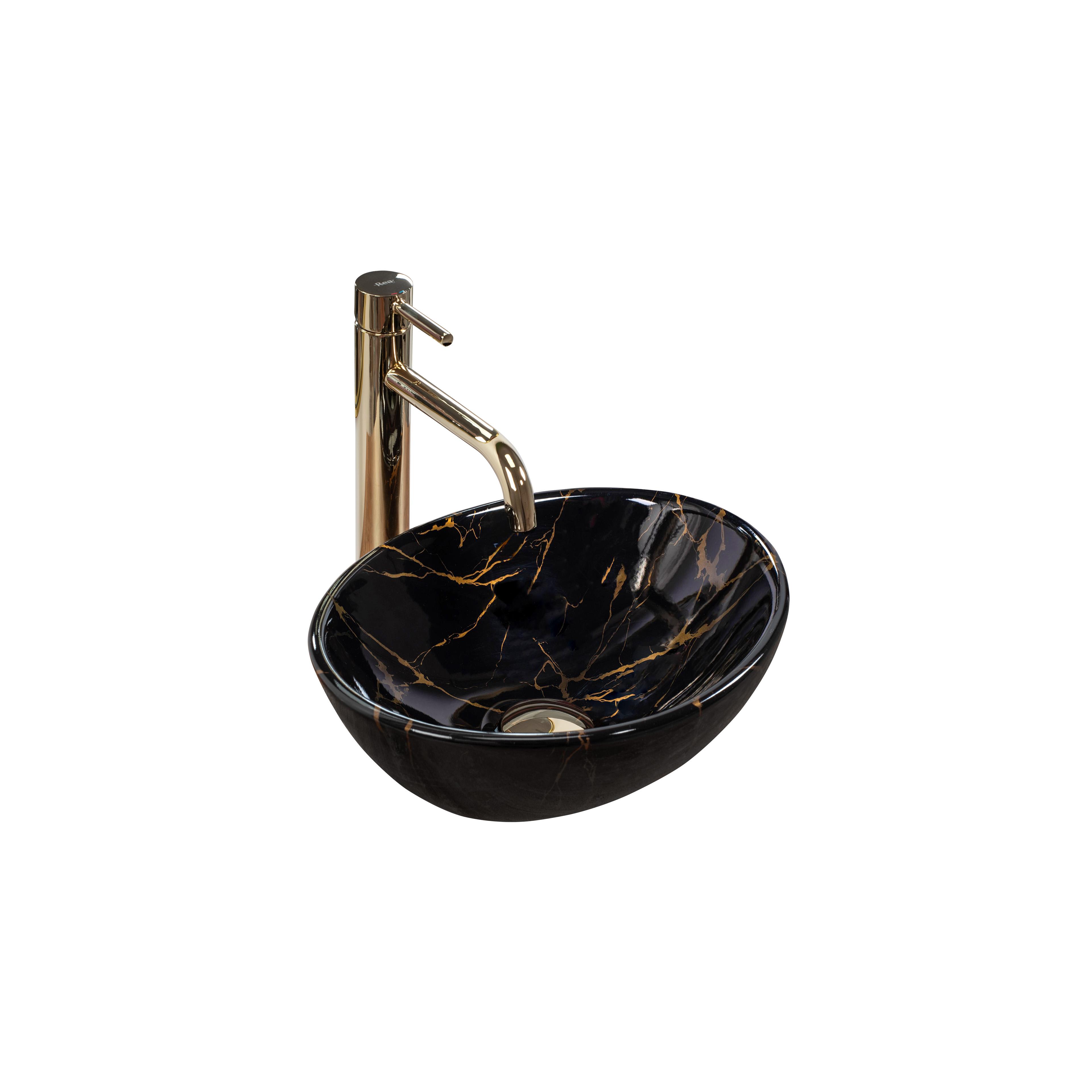 Vasque à poser Rea Sofia Mini Black Marble Shiny