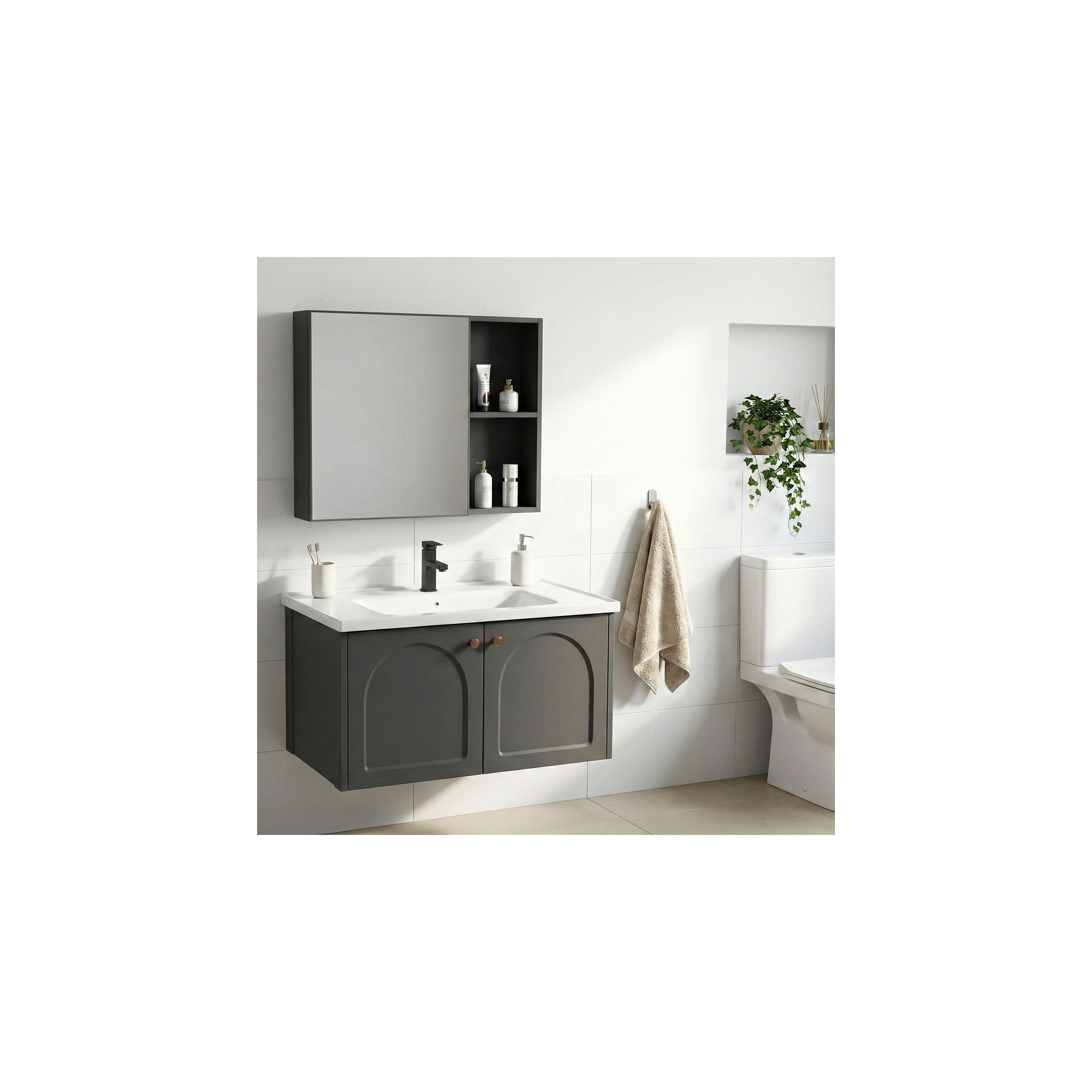 Bathroom furniture set with washbasin Denver 80cm Grey