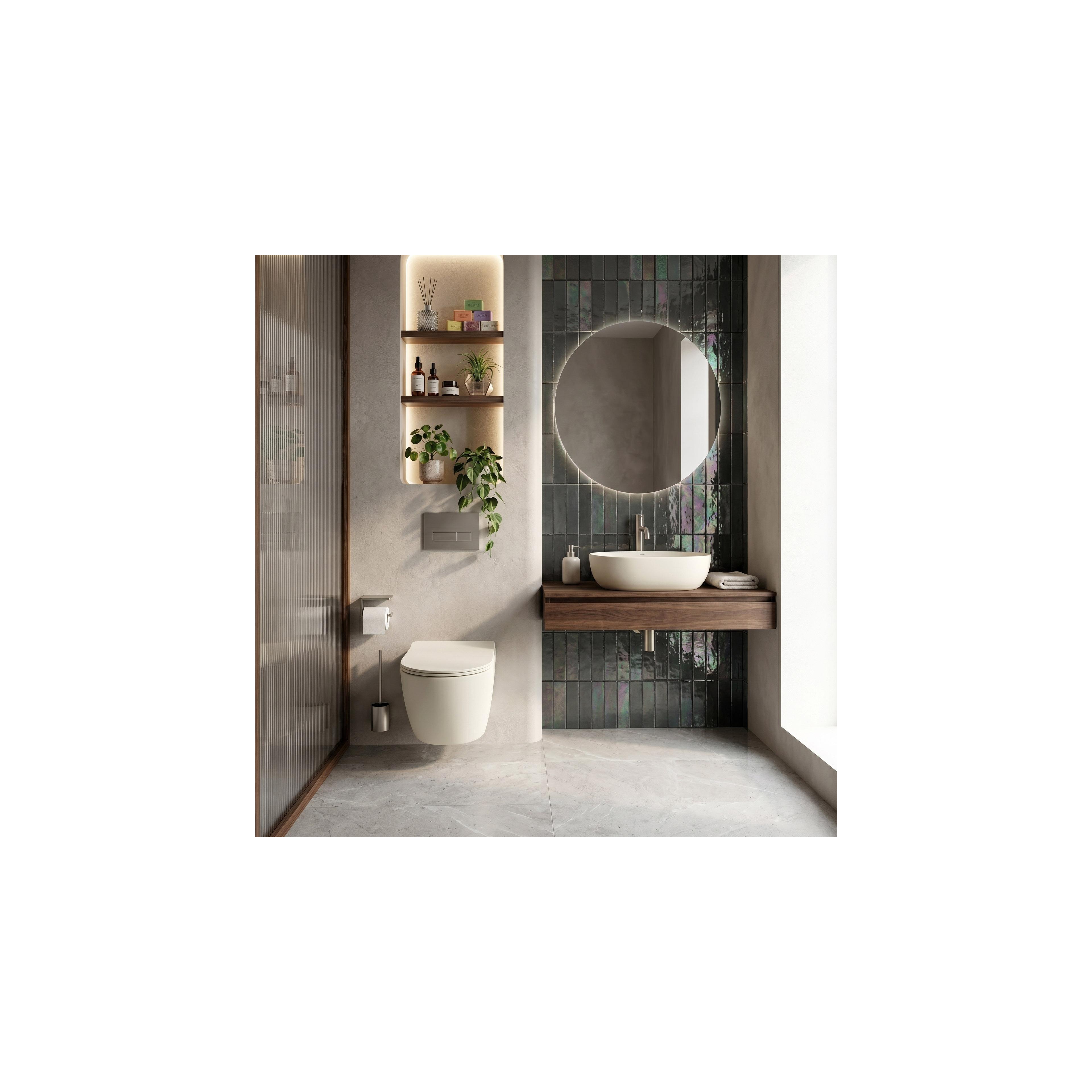 Ensemble WC Suspendu Focus + Lavabo à Poser Rea Focus Creme