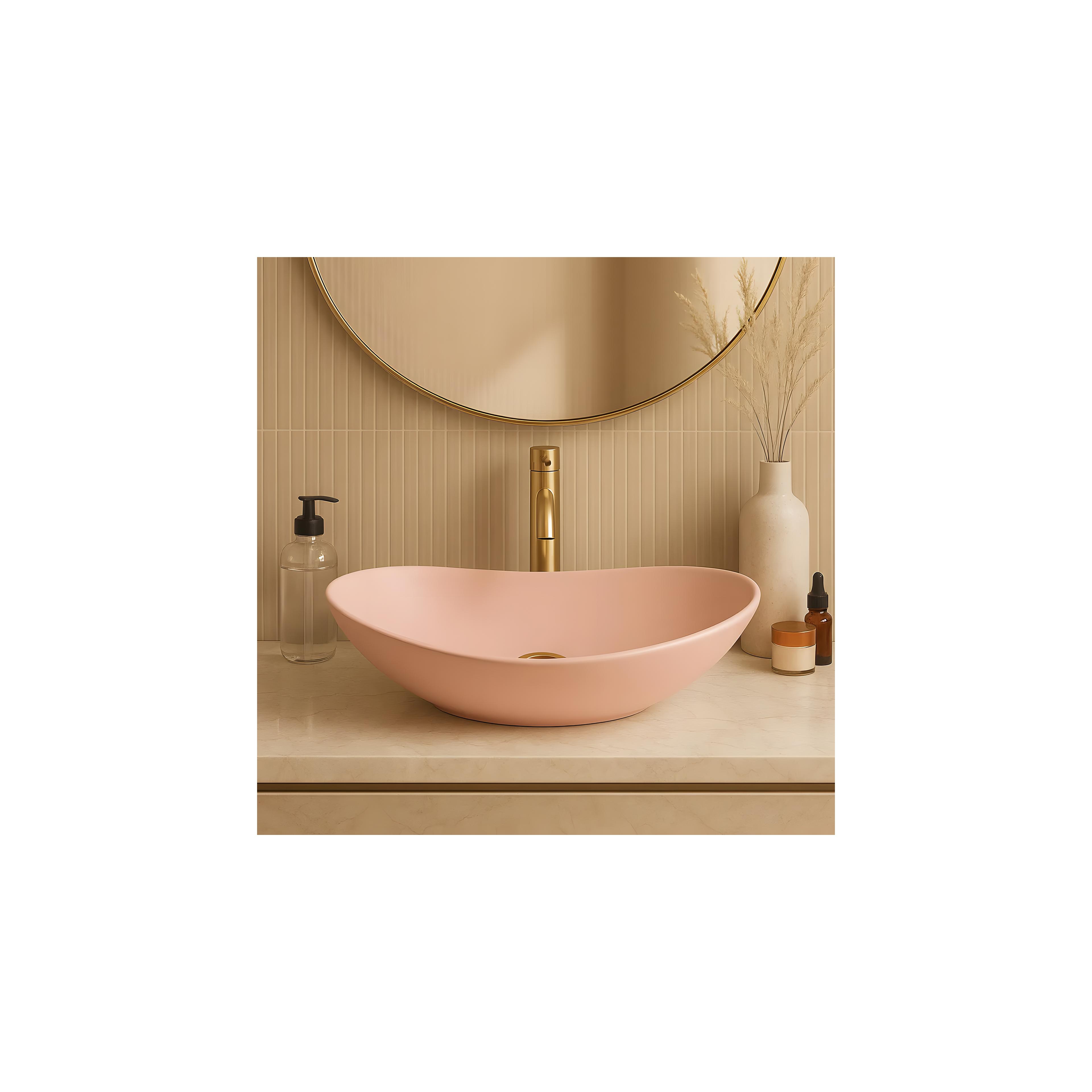 Umywalka nablatowa Rea Royal Powder Pink Matt