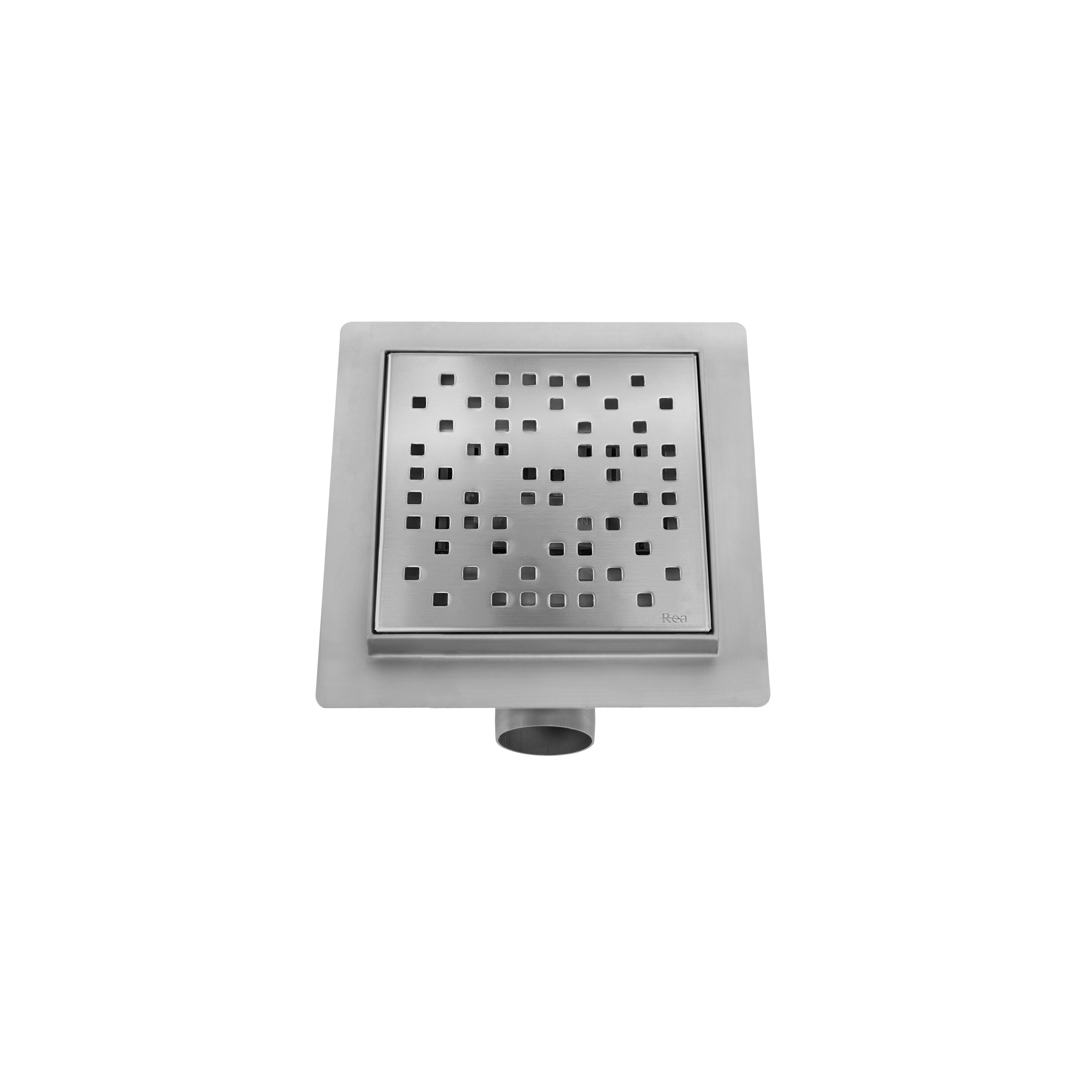 Линеен отводнител REA DOTS 150x150 Nickel Brush