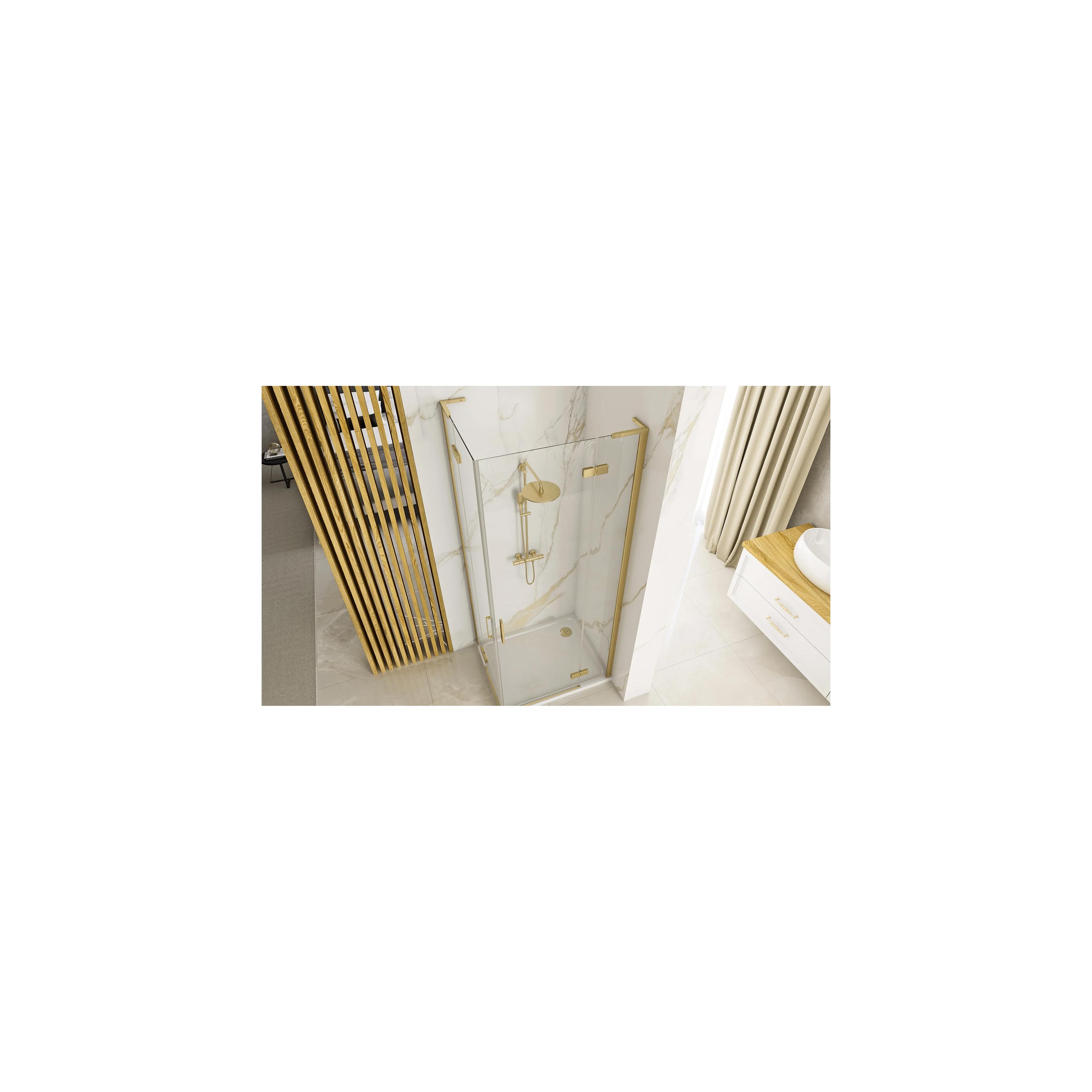 Cabina de ducha REA Hugo Gold Brush 80x100