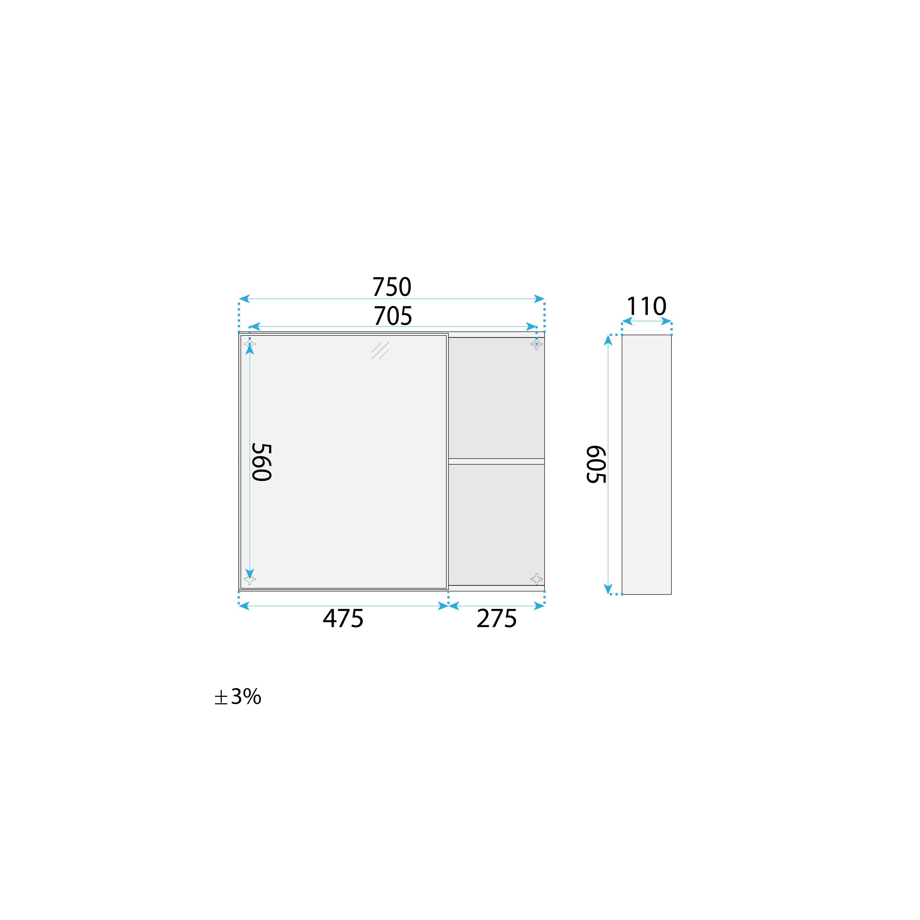 Badkamermeubelset met wastafel Gama T25023 KJM 80CM