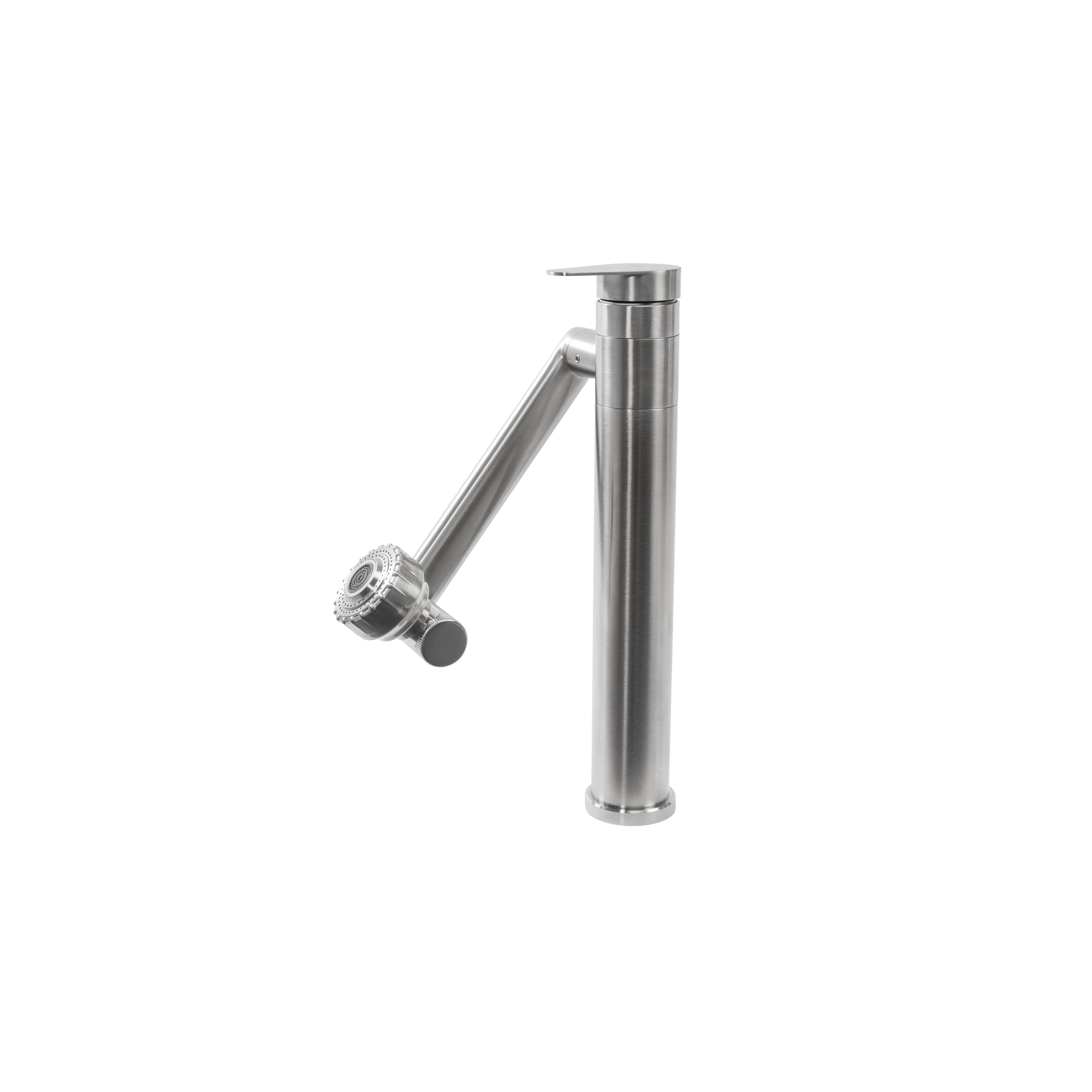 Robinet de salle de bain Rea PACO Nickel Brush INOX High