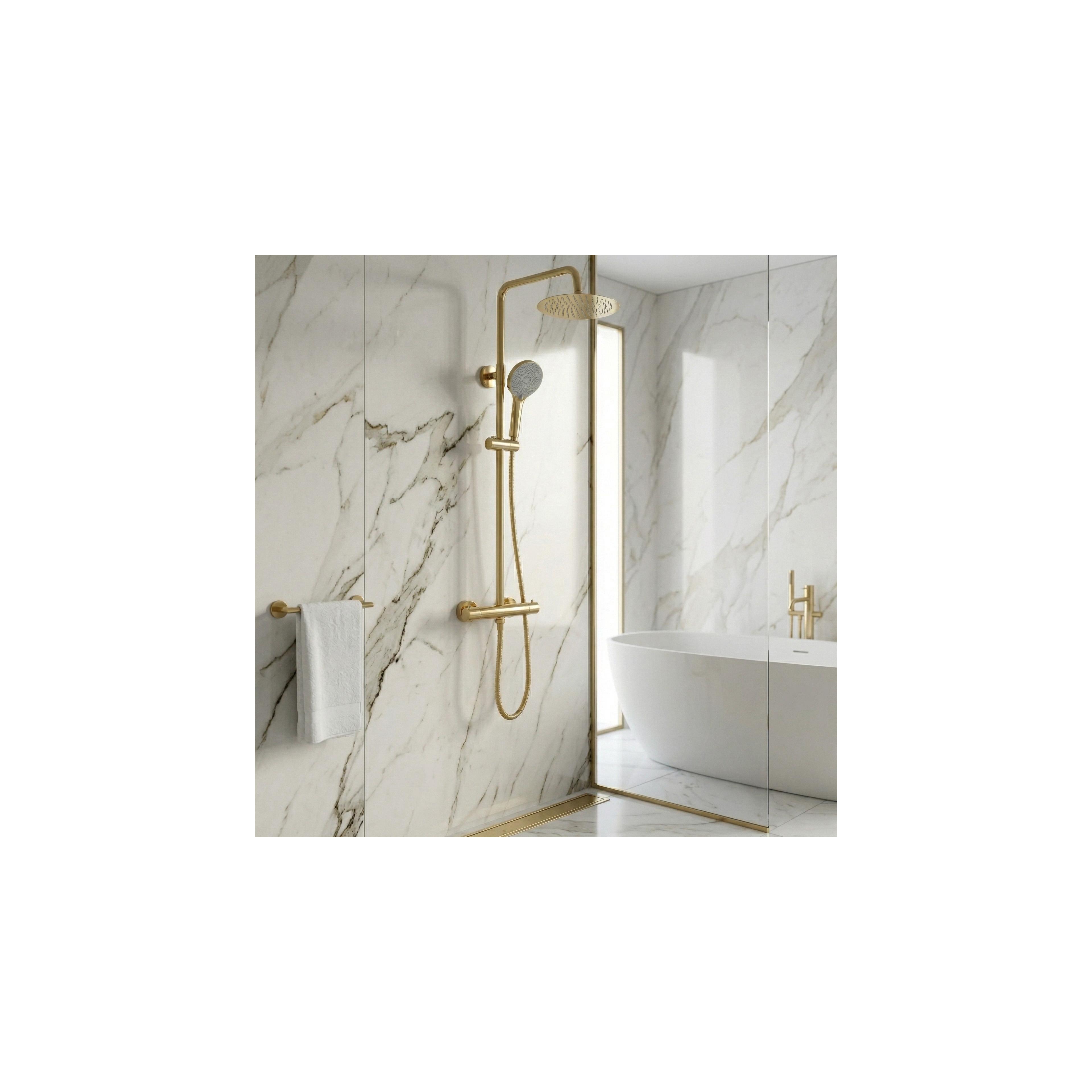 Shower set without spout with thermostat Rea Lungo Gold