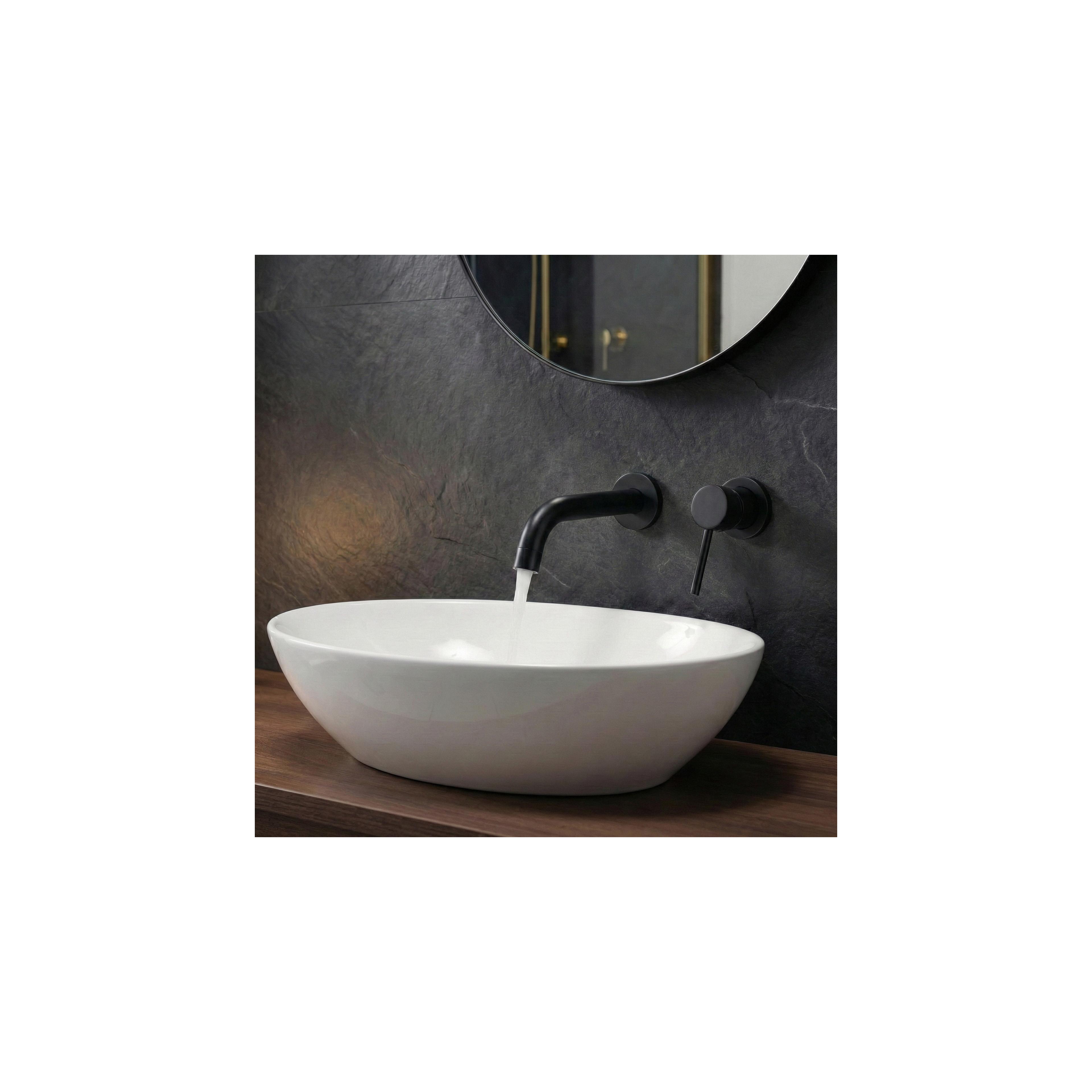 Bec pour mitigeur encastré Rea Lungo 20 cm Black