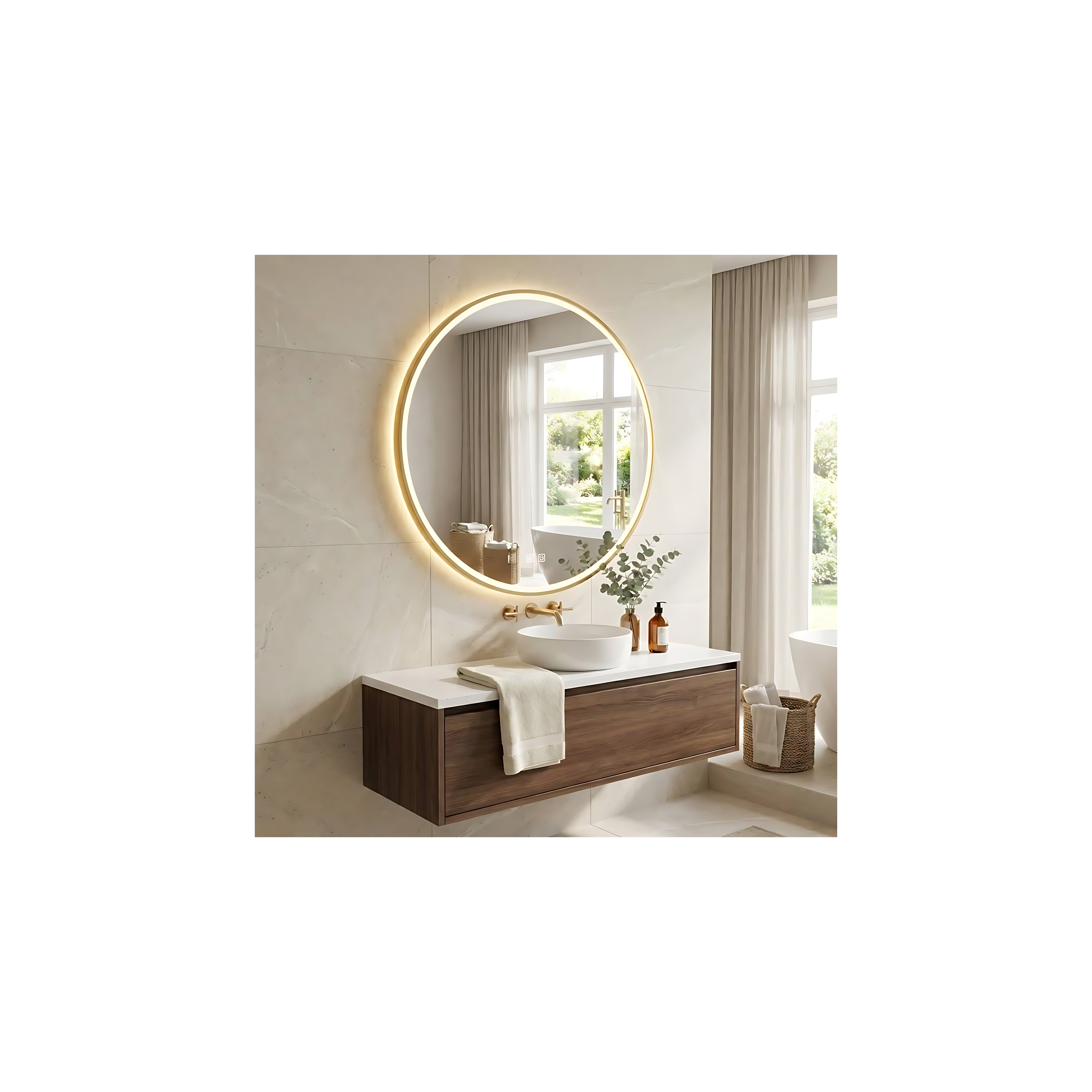 Miroir LED 100cm MMJ GOLD BRUSHED