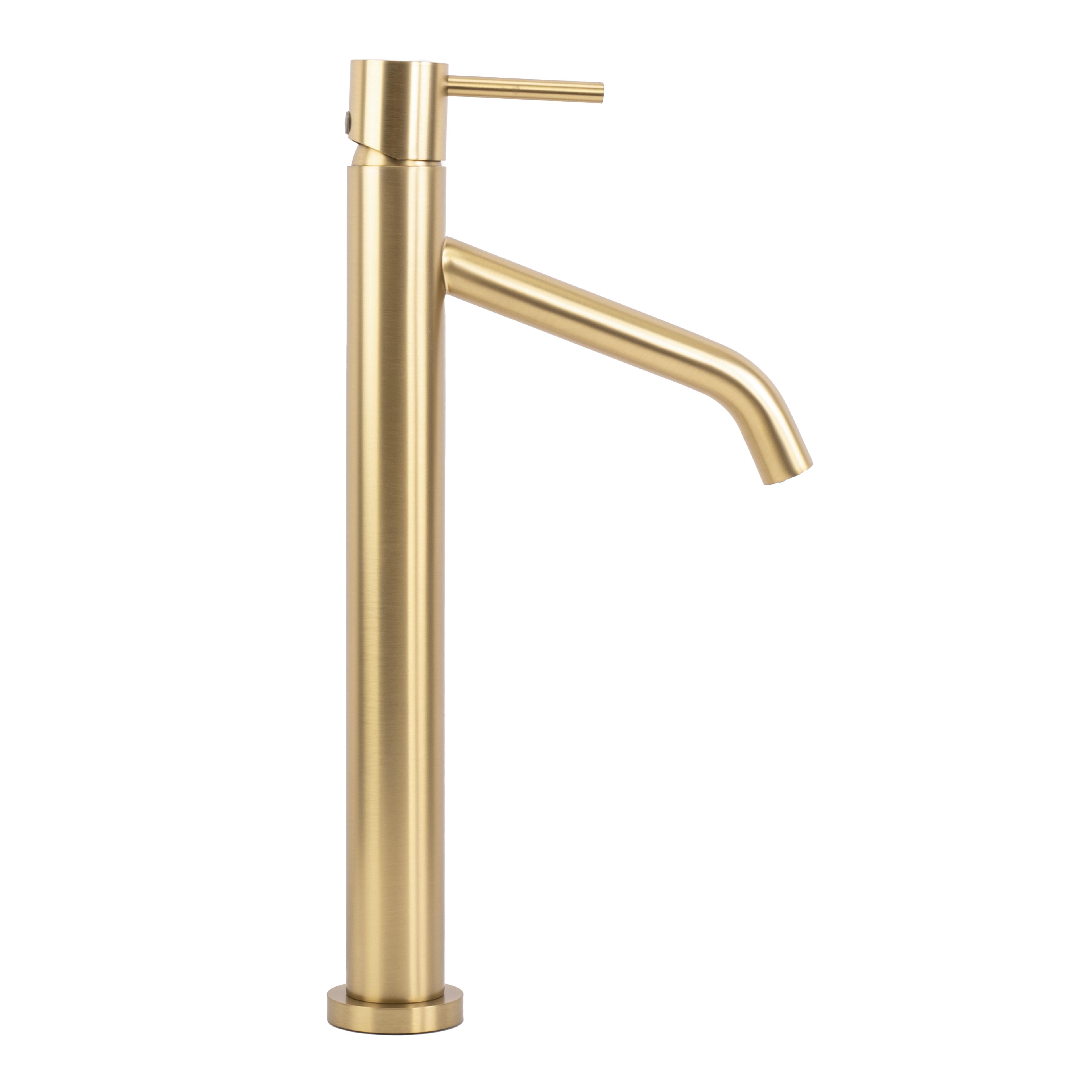REA LEVEL izlietnes jaucējkrāns Brushed Gold High Brush
